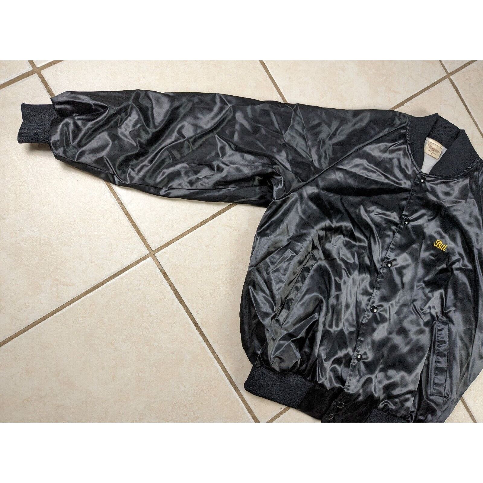 Other Vtg USA Racing Team Satin Bomber Snap Button Jacket Auburn Size US L / EU 52-54 / 3 - 5 Thumbnail