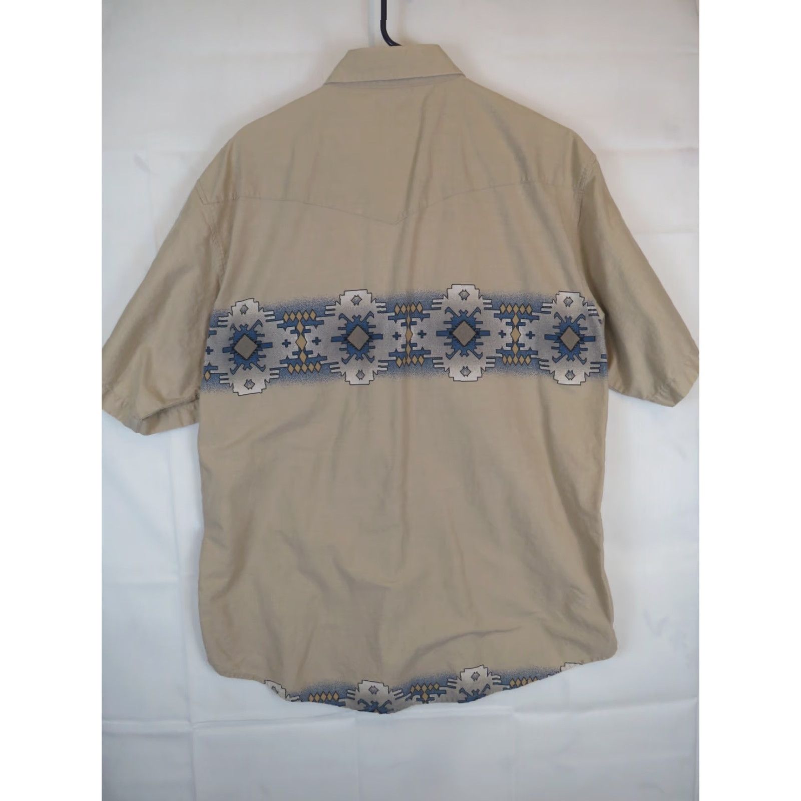 Wrangler VINTAGE Wrangler Western wear XL plaid shirt, pearl snap, short sleeve, tan, 1990s, Men, Button-Up, Western Size US XL / EU 56 / 4 - 5 Thumbnail