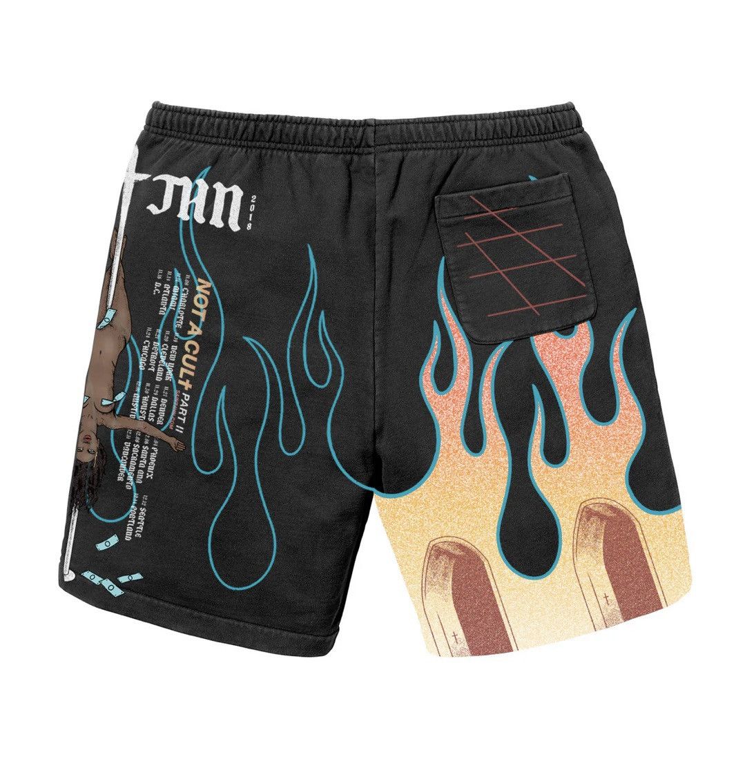 Rap Tees SAINt JHN 'NOT A CULt Tour' Shorts - Black - Large Size US 32 / EU 48 - 2 Thumbnail