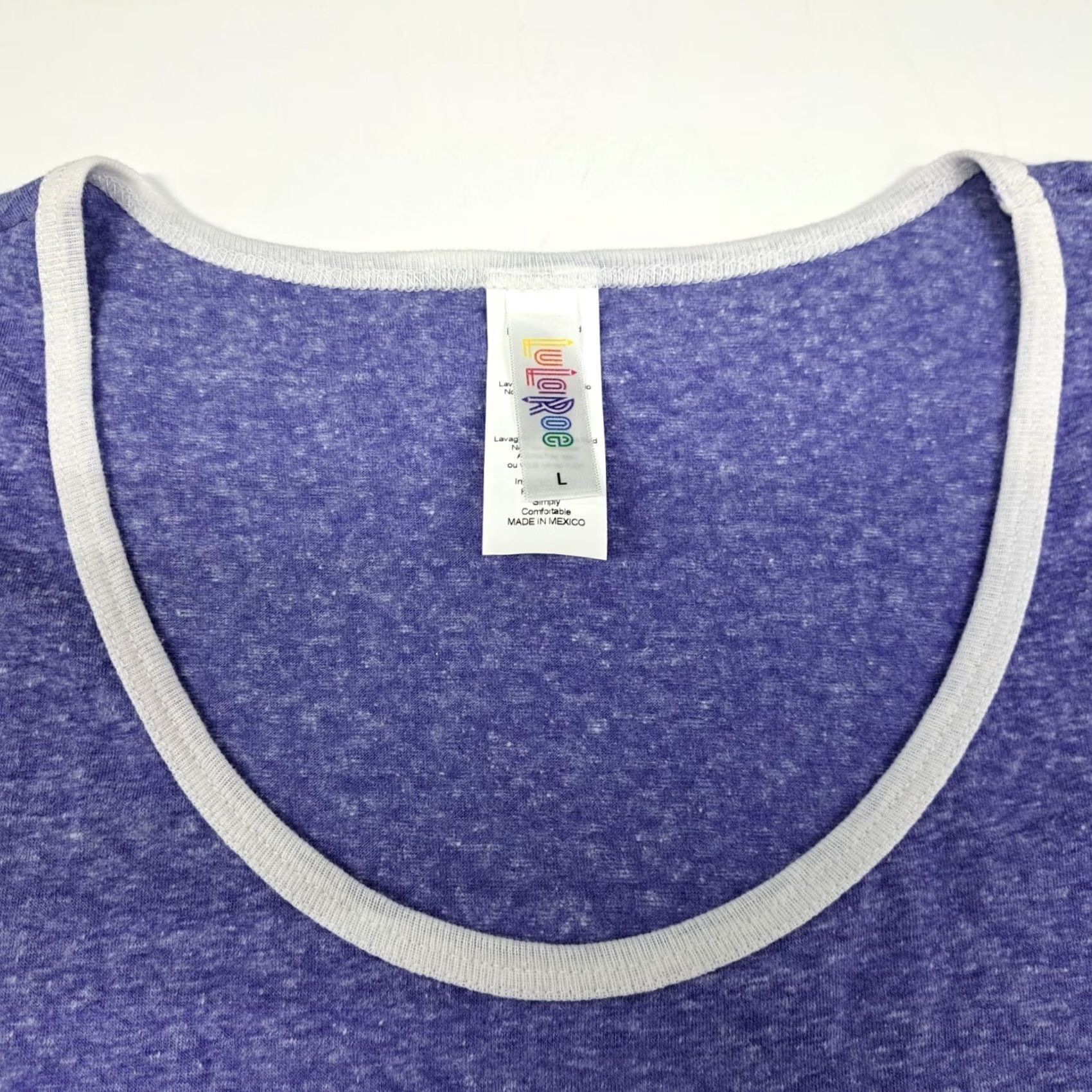 Vintage NWT LuLaRoe Classic Womens T Shirt Purple Large Scoop Neck Short Sleeve Knit Pullover Raglan Sleeve Traditional Tunic Style Mens? Size L / US 10 / IT 46 - 5 Thumbnail