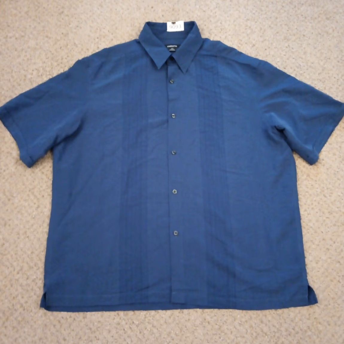 Liz Claiborne Claiborne Shirt Mens XLT Blue Striped Short Sleeve Button Up Polyester Blend Size US XL / EU 56 / 4 - 2 Thumbnail