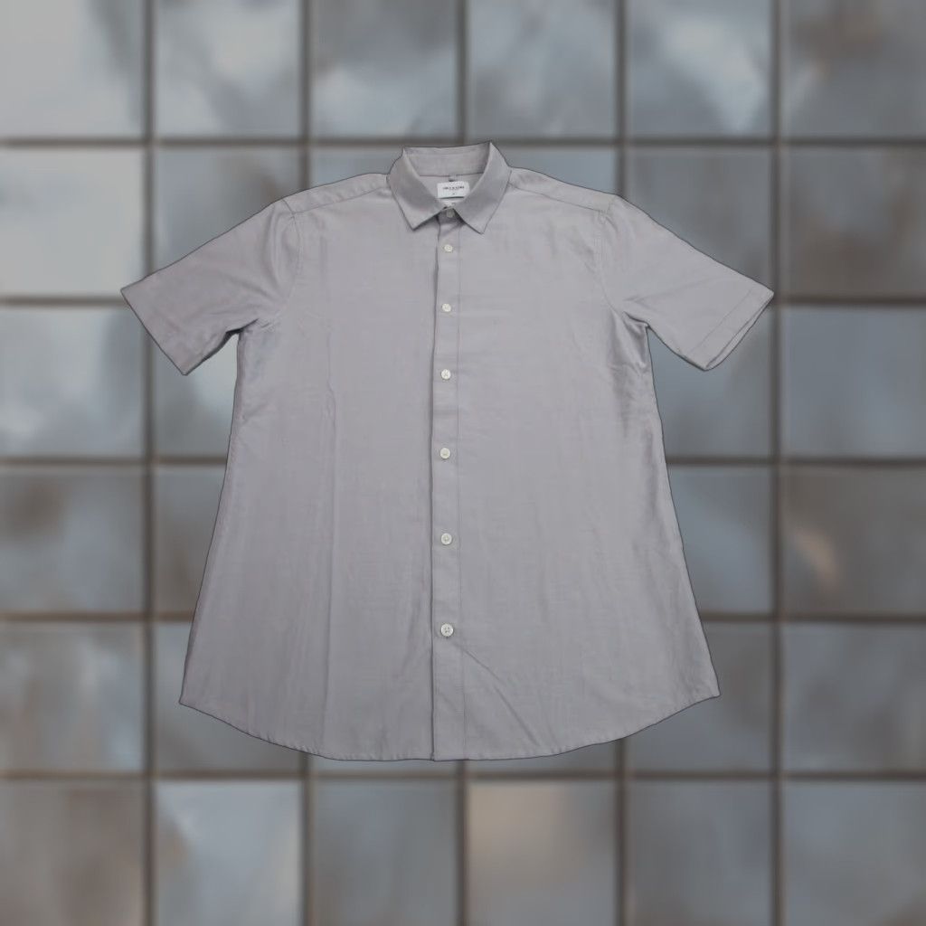 ONLY & SONS ONLY & SONS Shirt Mens Medium Gray Oxford Slim Fit Button Cuffed Short Sleeve Size US M / EU 48-50 / 2 - 1 Thumbnail