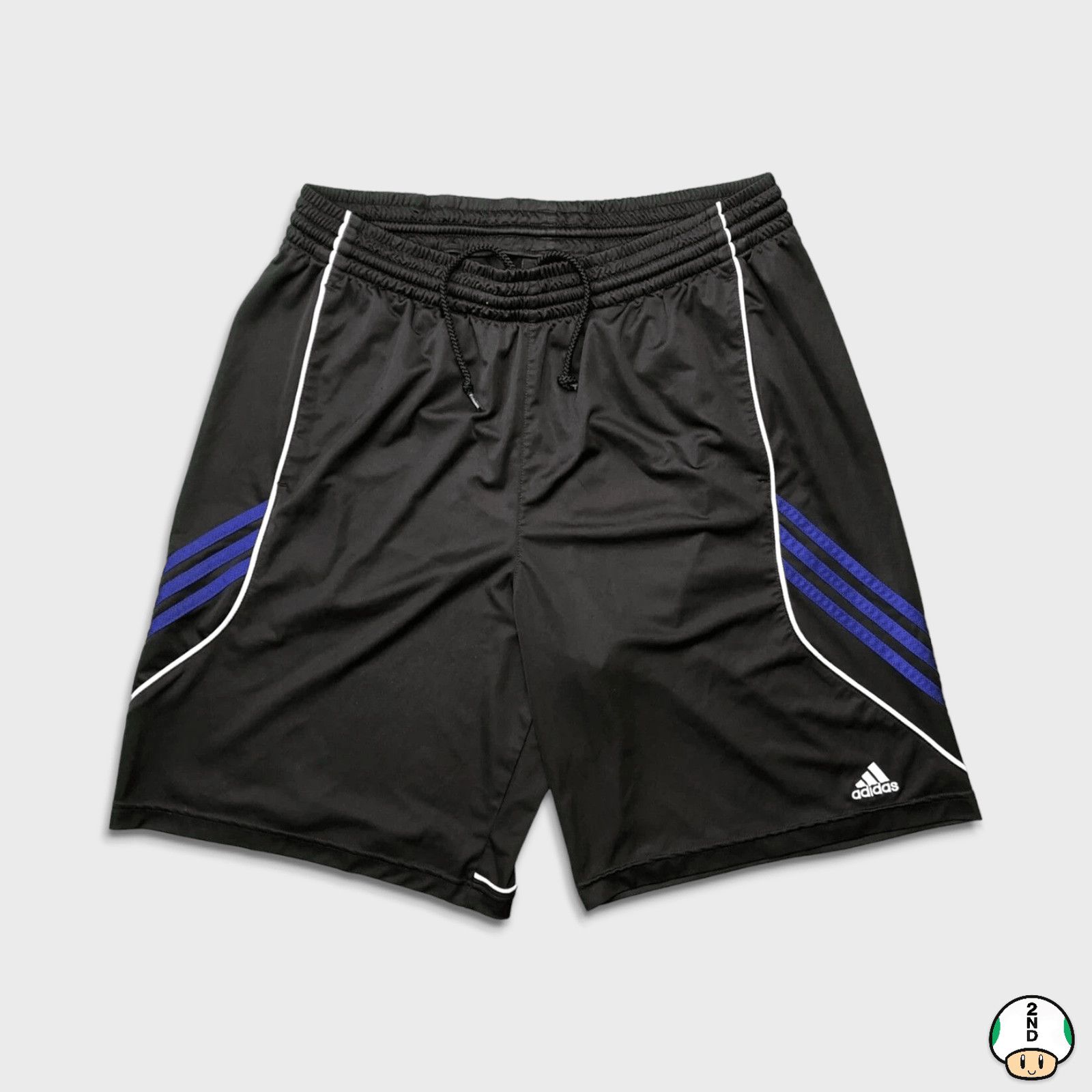 Adidas Shorts Large Stripes Spell Out Pocketed Gym Pants
