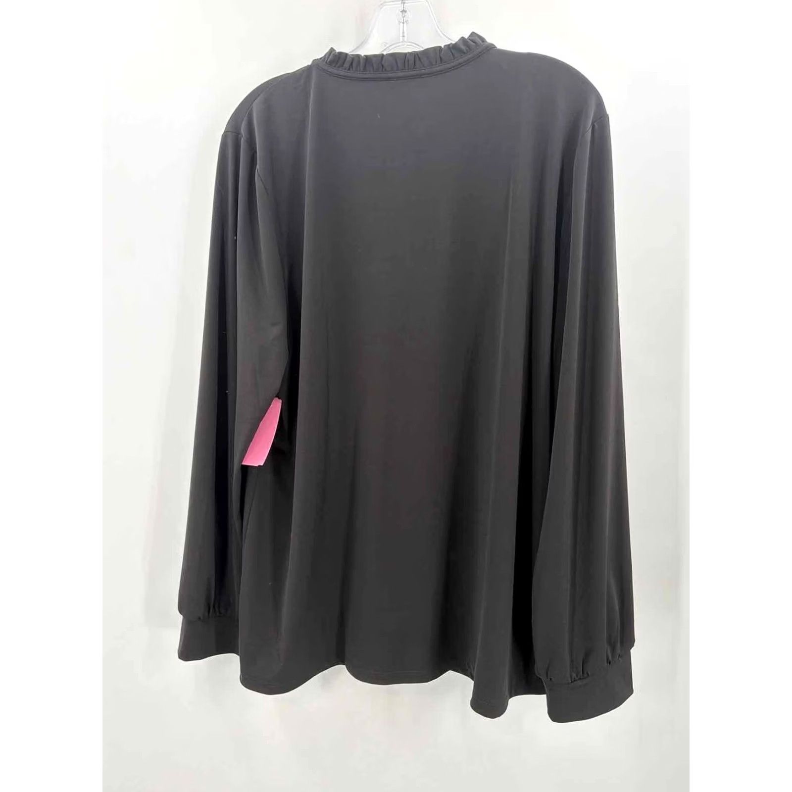 Ann Taylor Pre-Owned Ann Taylor Black XXL Long Sleeve Blouse Size XXL / US 16-18 / IT 52-54 - 2 Thumbnail