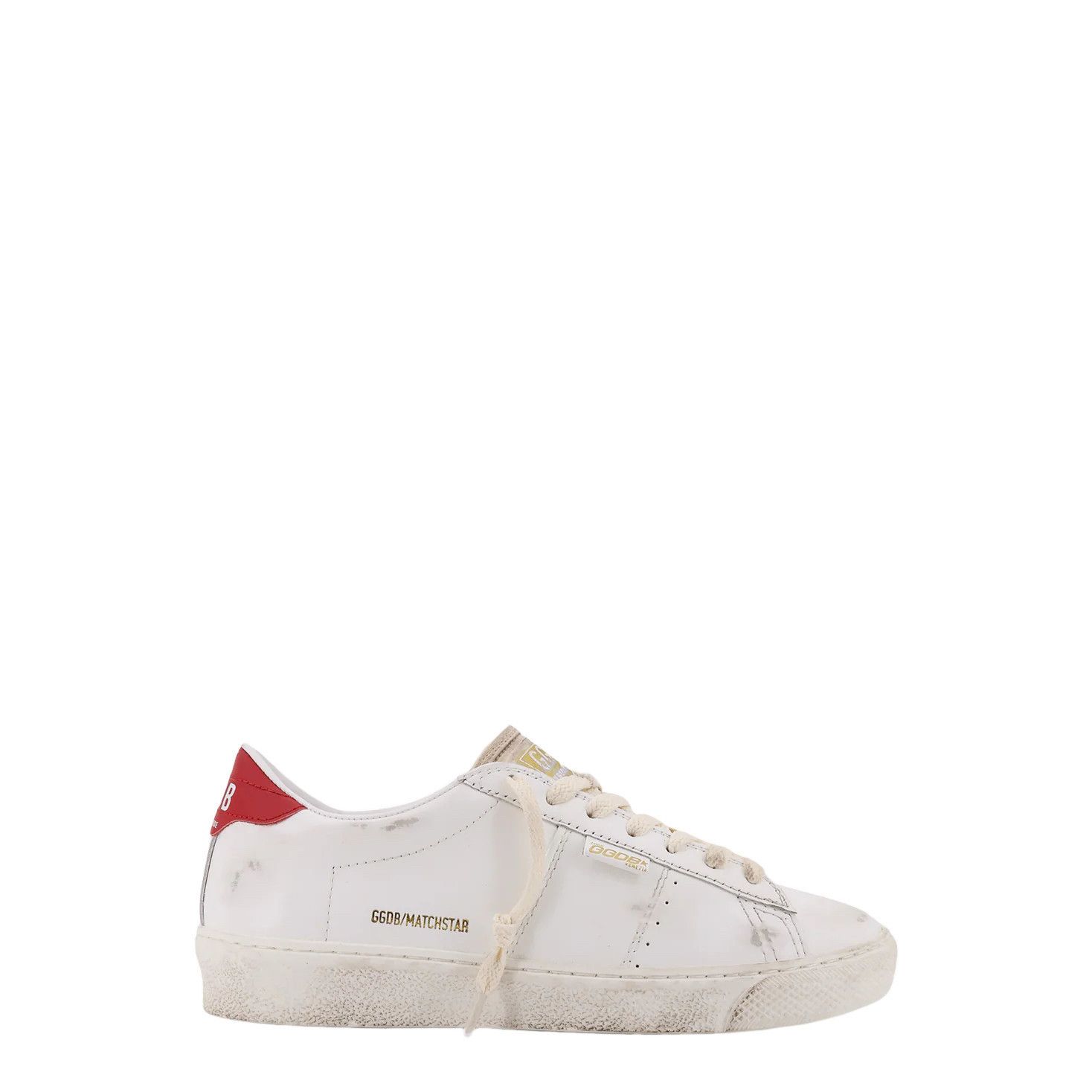 GOLDEN GOOSE Match Star Women's White/Red Leather Low Top Sn