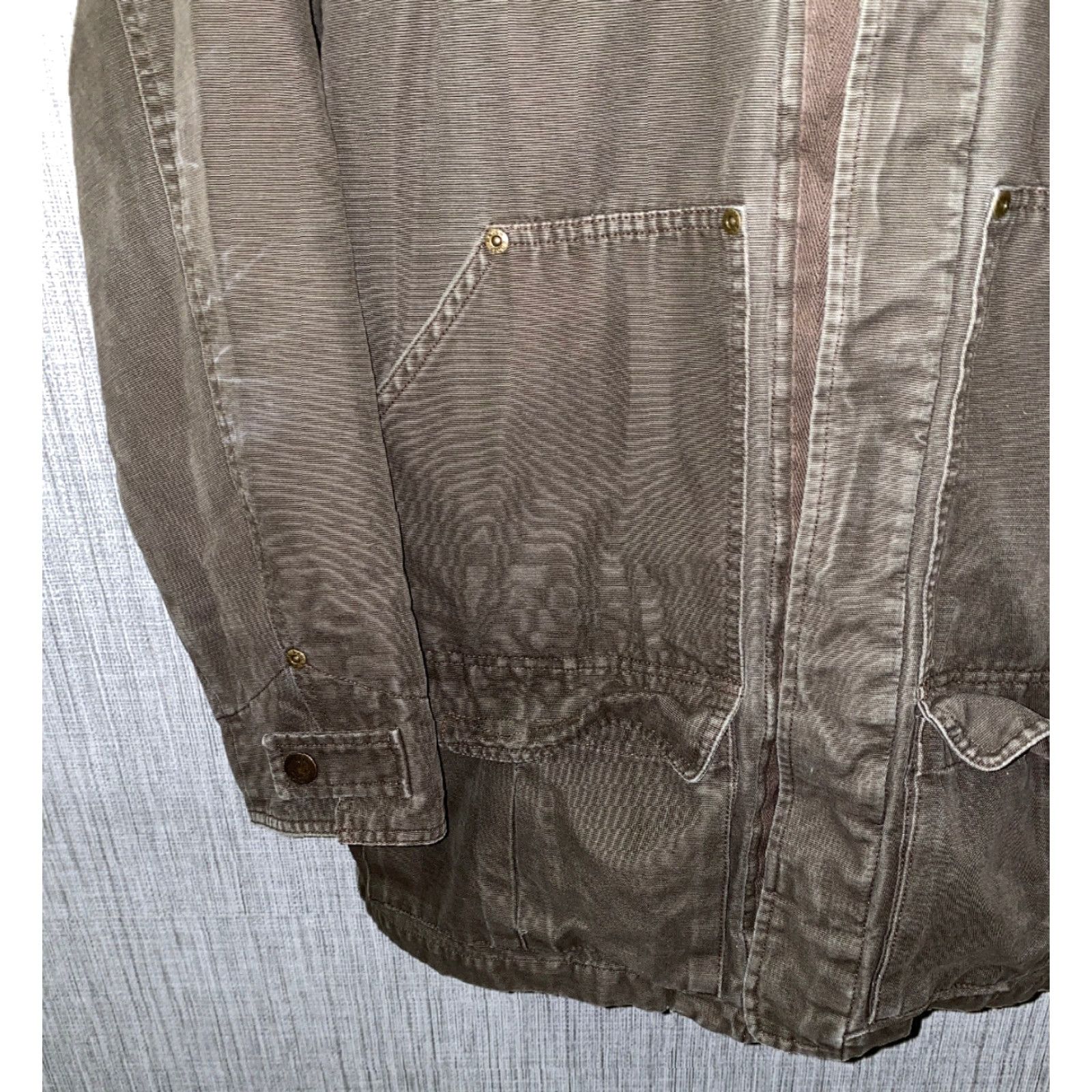 Eddie Bauer Eddie Bauer Mens Canvas Brown Plaid Lined Button Front Jacket Size L Size US L / EU 52-54 / 3 - 4 Thumbnail