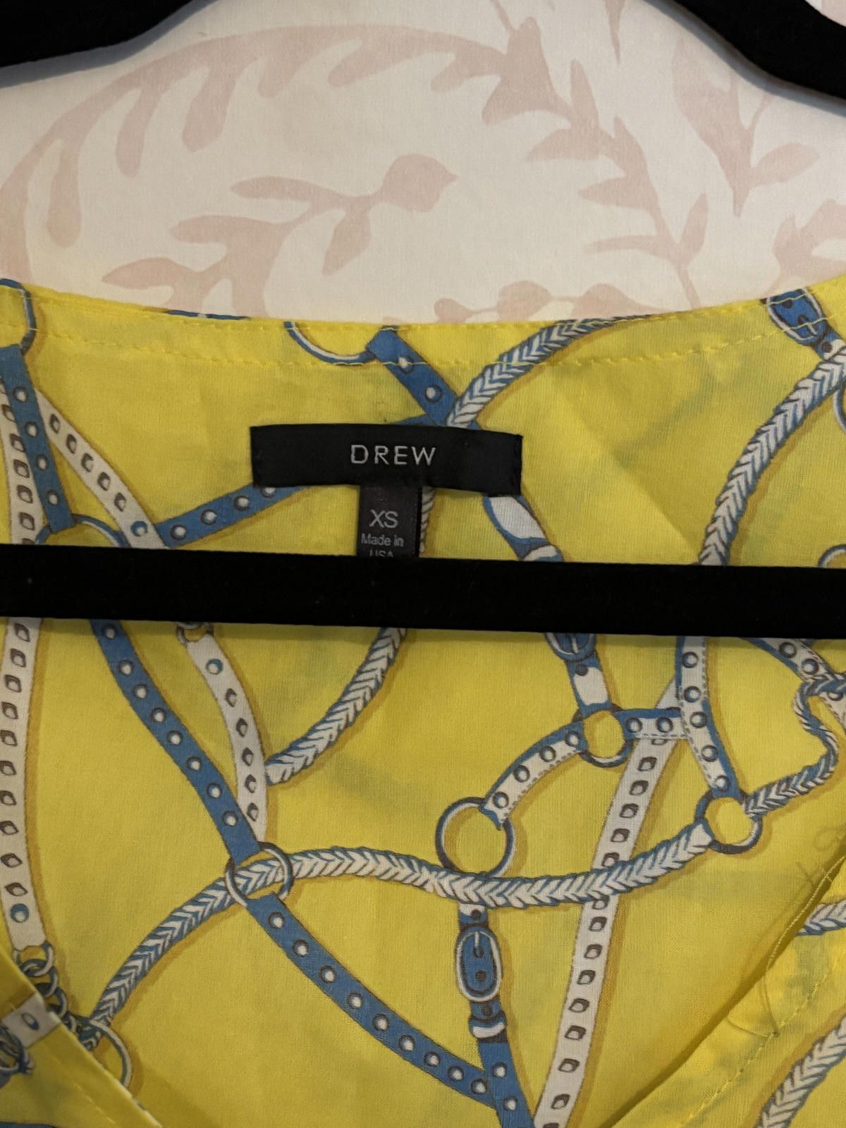 Drew House DREW Women's Yellow Sleeveless Top with Chain Print, Size XS Size XS / US 0-2 / IT 36-38 - 3 Thumbnail