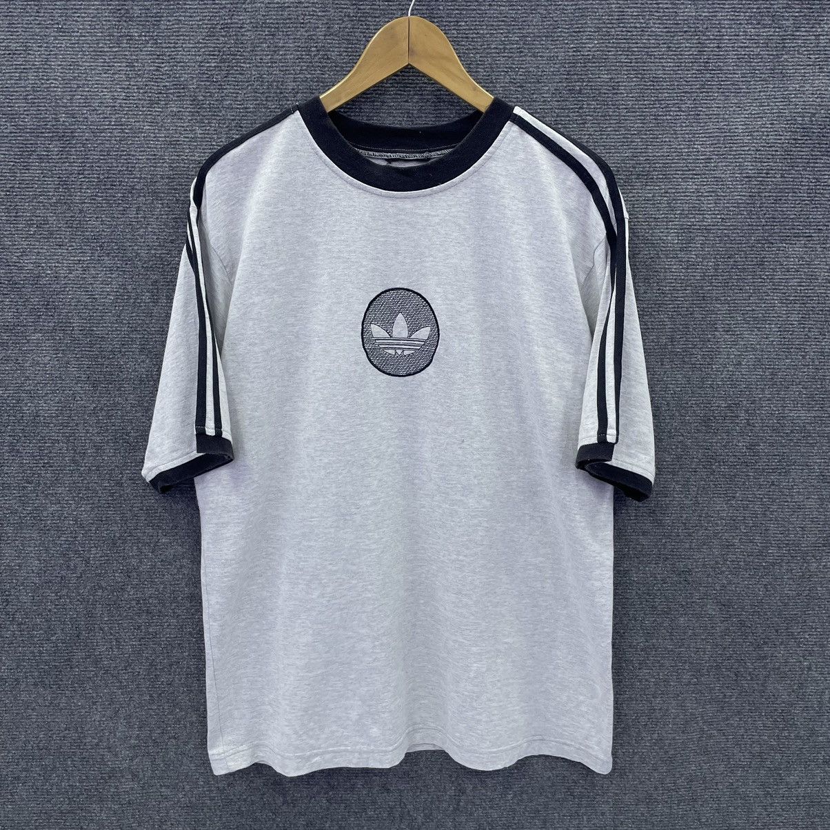 Adidas × Vintage Vintage 1990s Adidas Centre Embroidered Logo T Shirt Size US L / EU 52-54 / 3 - 1 Thumbnail