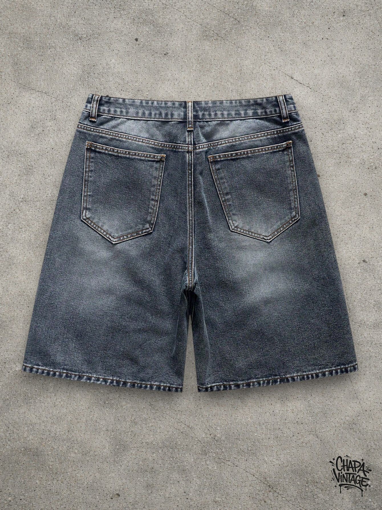 Japanese Brand Skull ripped denim shorts Size US 32 / EU 48 - 2 Thumbnail