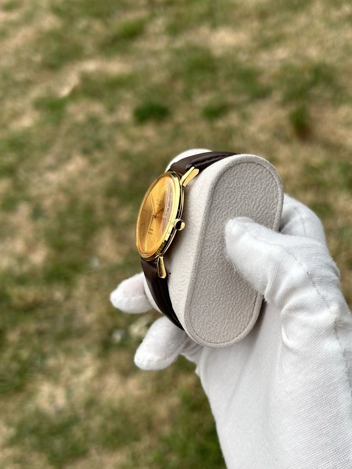 Vintage Vintage Watch Poljot De Luxe Gold USSR Mechanical 1980s Size ONE SIZE - 8 Thumbnail