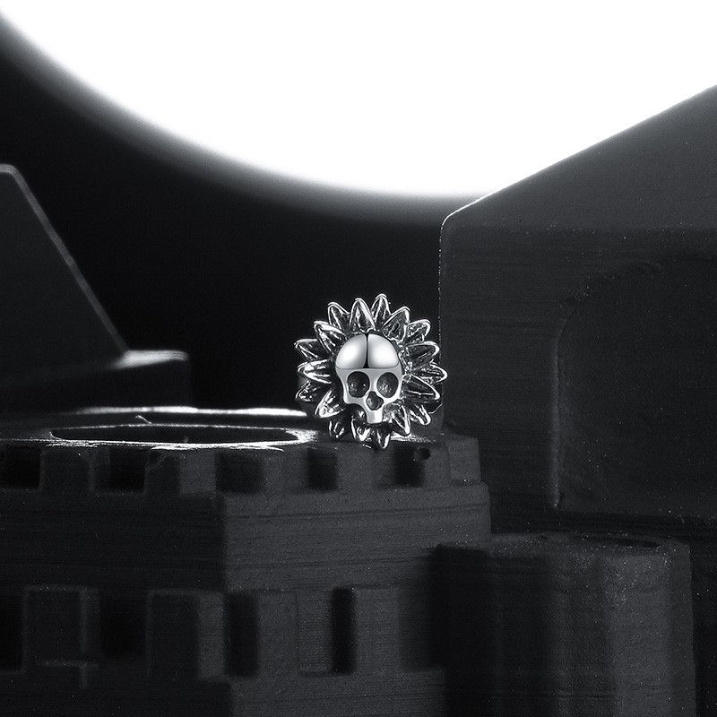 Jewelry Skull Hip-hop Earrings One Pairs Chrome Jewelry Size ONE SIZE - 3 Thumbnail
