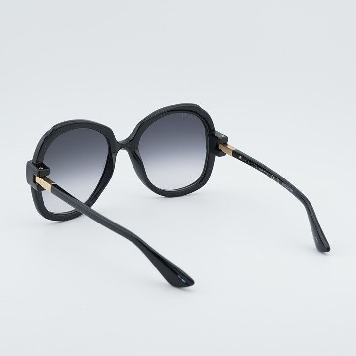 Gucci Gucci GG1432S 002 Butterfly Sunglasses Black Square Frame Size ONE SIZE - 10 Thumbnail