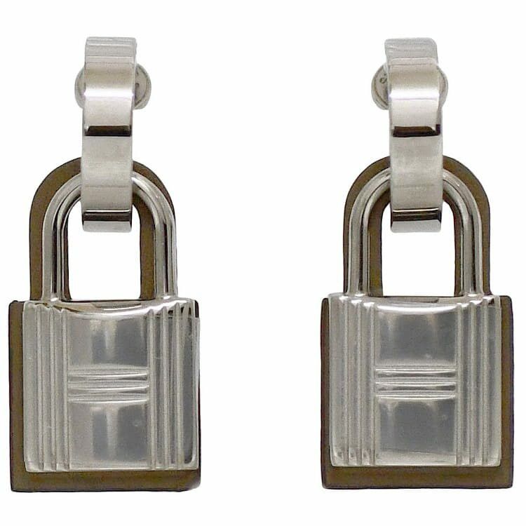 Hermes HERMES Earrings Silver Metal Size ONE SIZE - 1 Thumbnail