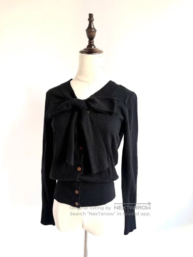 Vivienne Westwood Vivienne Westwood Black butterfly Saturn knit cardigan Size L / US 10 / IT 46 - 1 Thumbnail