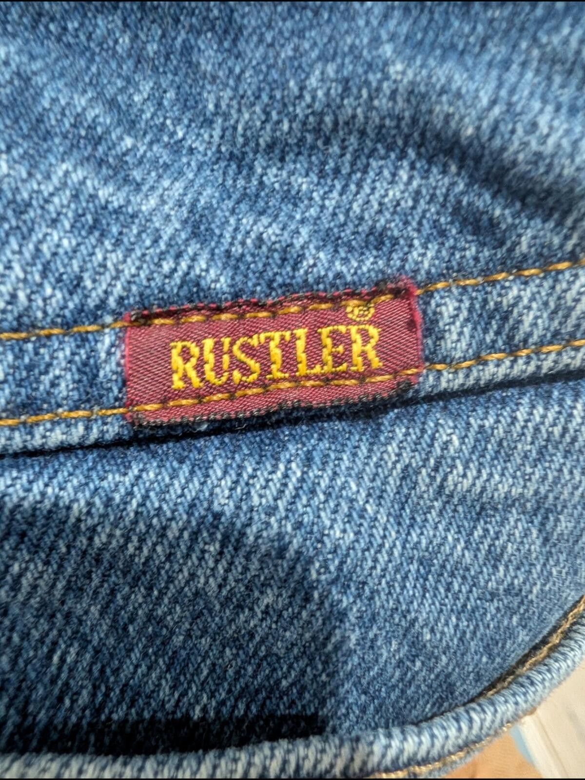 Rustler Vintage Rustler Women's Dark Blue Denim Cutoff Shorts Size 31" - 3 Thumbnail