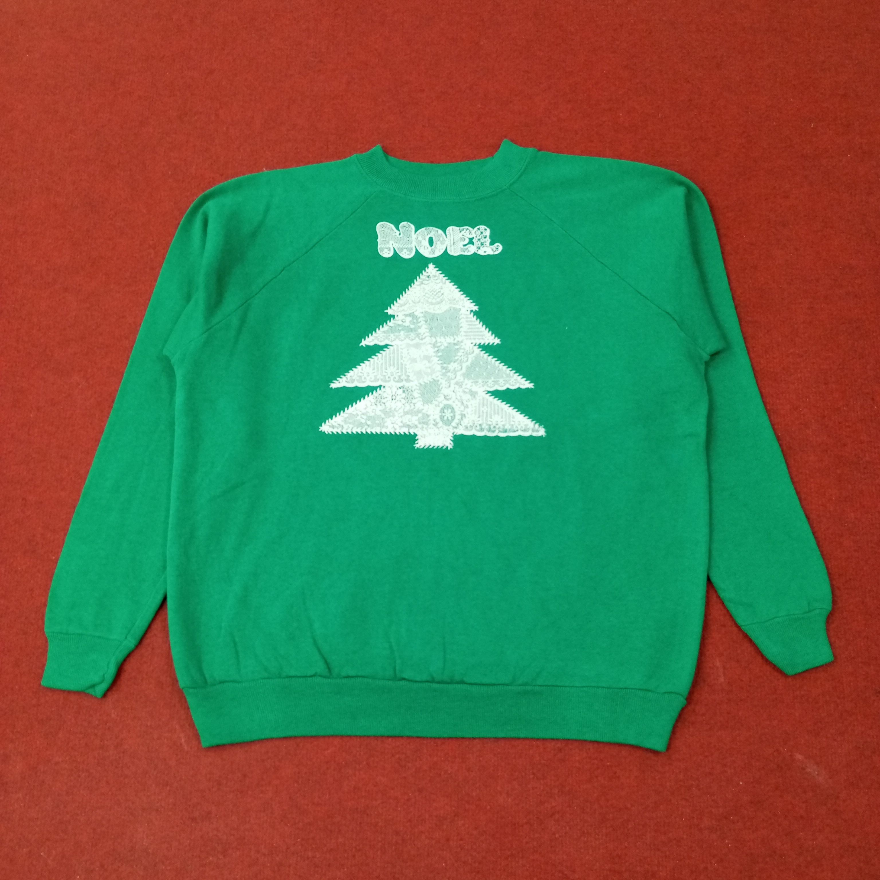 Vintage Noel Christmas Tree Vintage Sweatshirt c227n14 Size US L / EU 52-54 / 3 - 1 Thumbnail