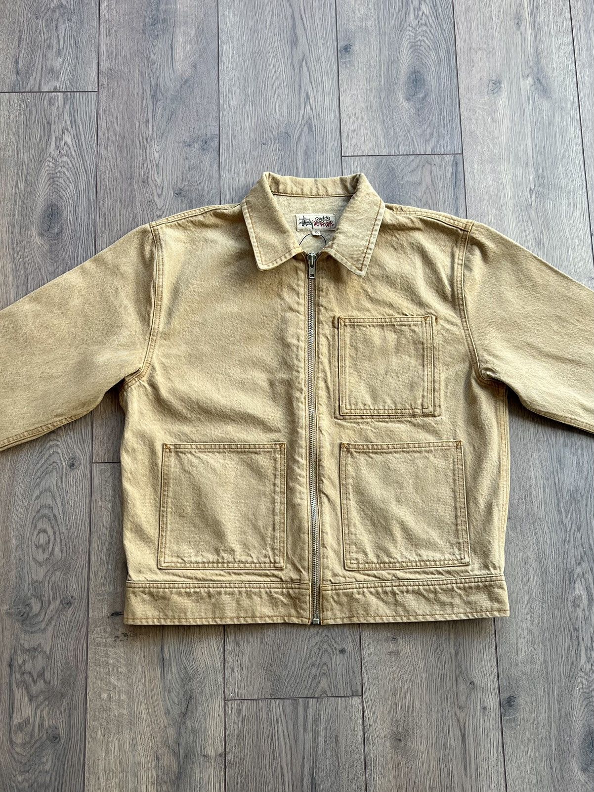Stussy Stussy Denim Zip Up Work Jacket “Sand” Medium Size US M / EU 48-50 / 2 - 4 Thumbnail