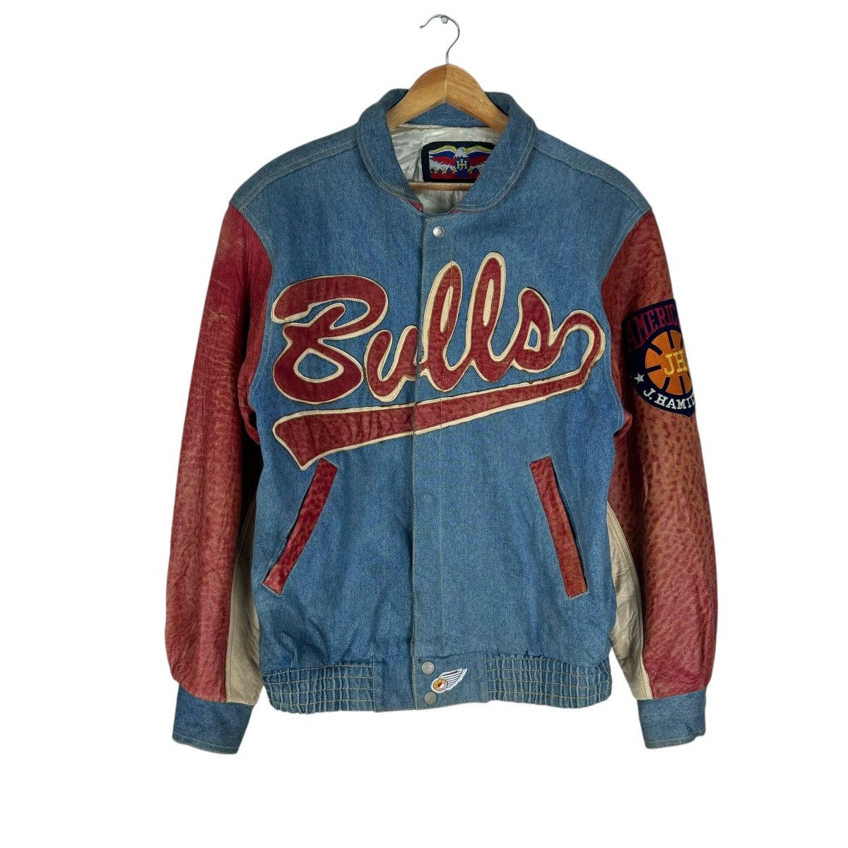 Jeff Hamilton 🌟90s J.H DESIGN CHICAGO BULLS NBA VARSITY LEATHER JACKET Size US M / EU 48-50 / 2 - 3 Thumbnail