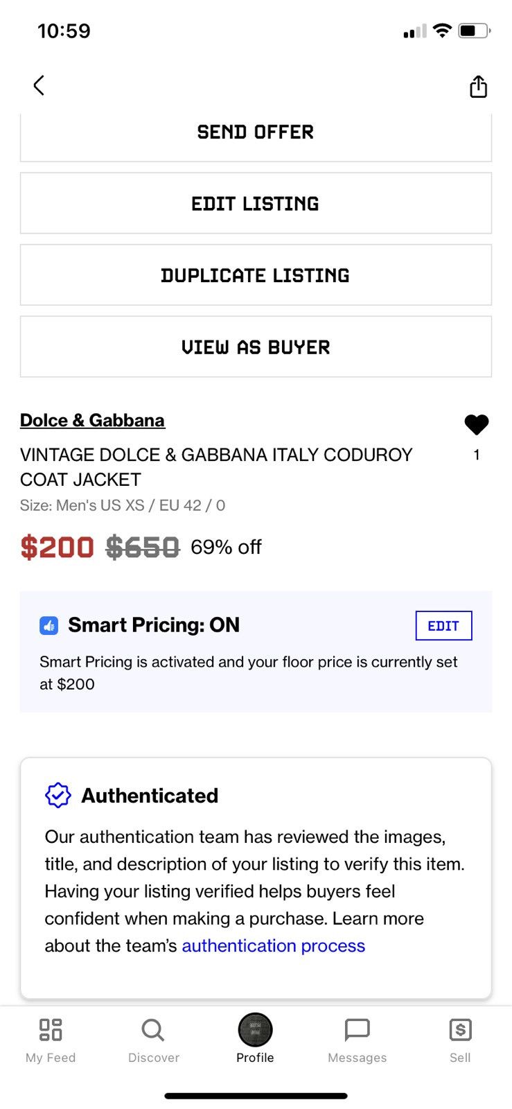 Dolce & Gabbana Vintage DOLCE & GABBANA Italy Coduroy Coat Jacket Size US XS / EU 42 / 0 - 13 Thumbnail