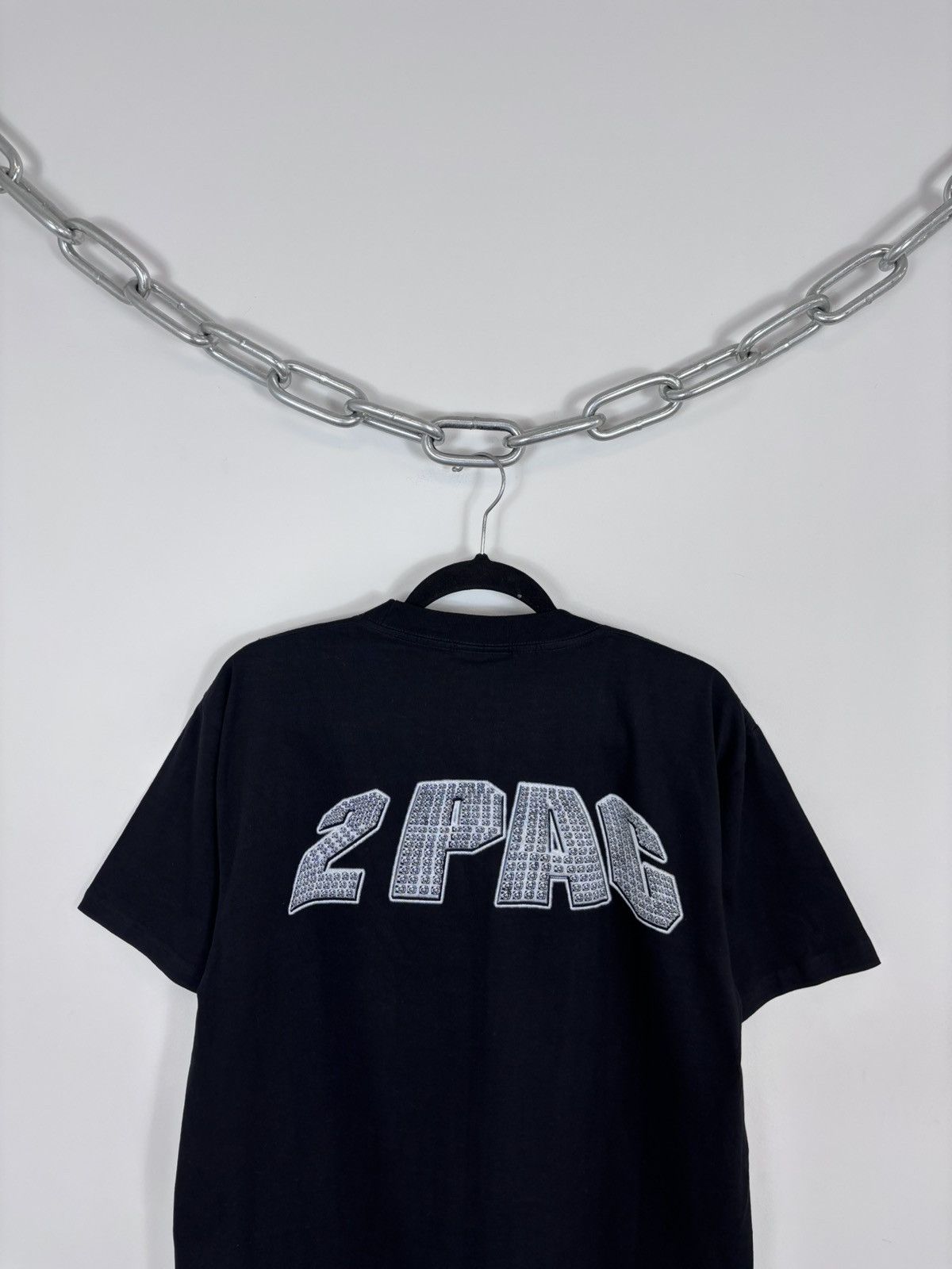 Rap Tees Vintage 2Pac Makaveli Against All Odds Rap Song Black Tee Size US L / EU 52-54 / 3 - 11 Thumbnail