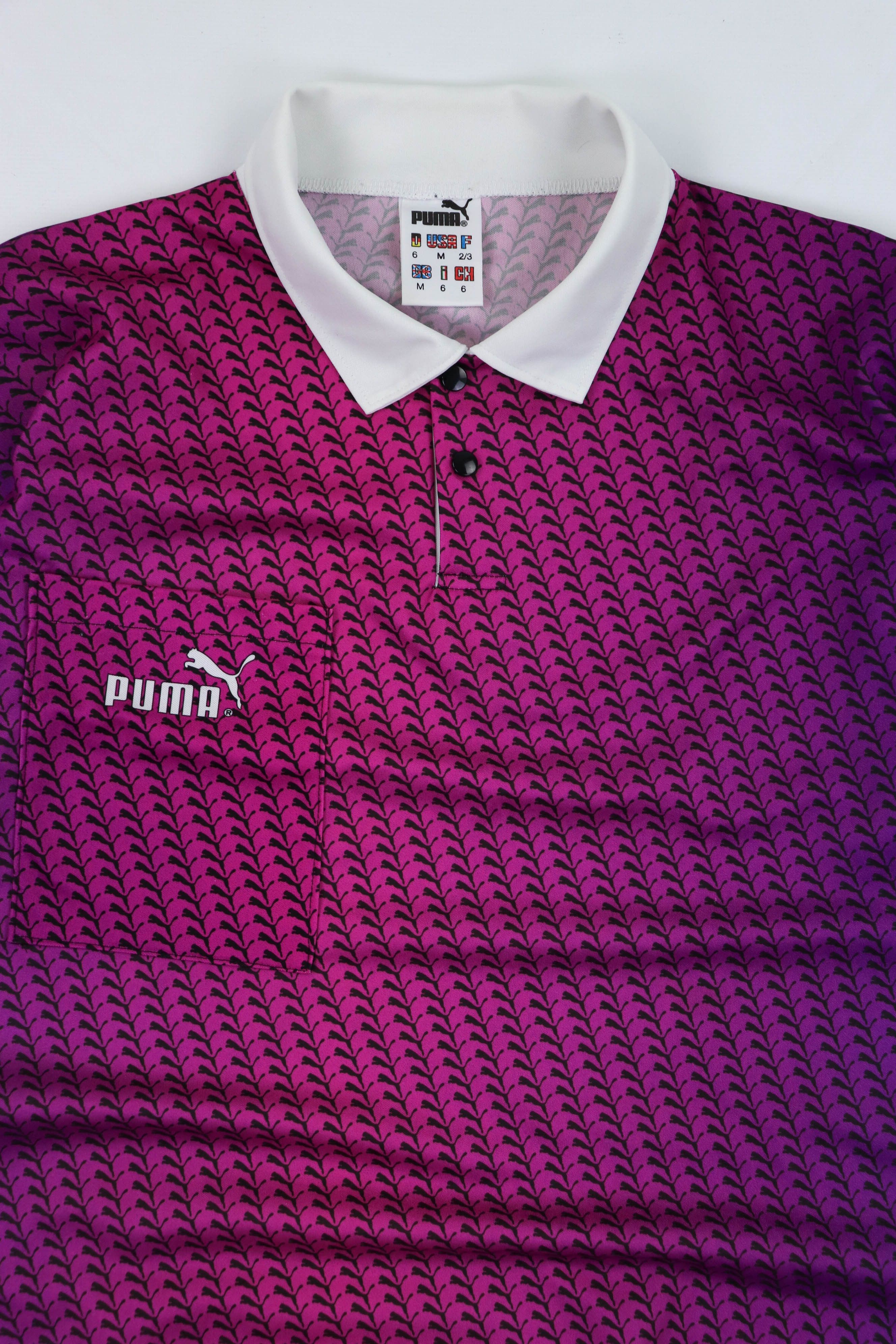 Puma PUMA Vintage Purple Pink Gradient Monogram Jersey Shirt Size US M / EU 48-50 / 2 - 3 Thumbnail