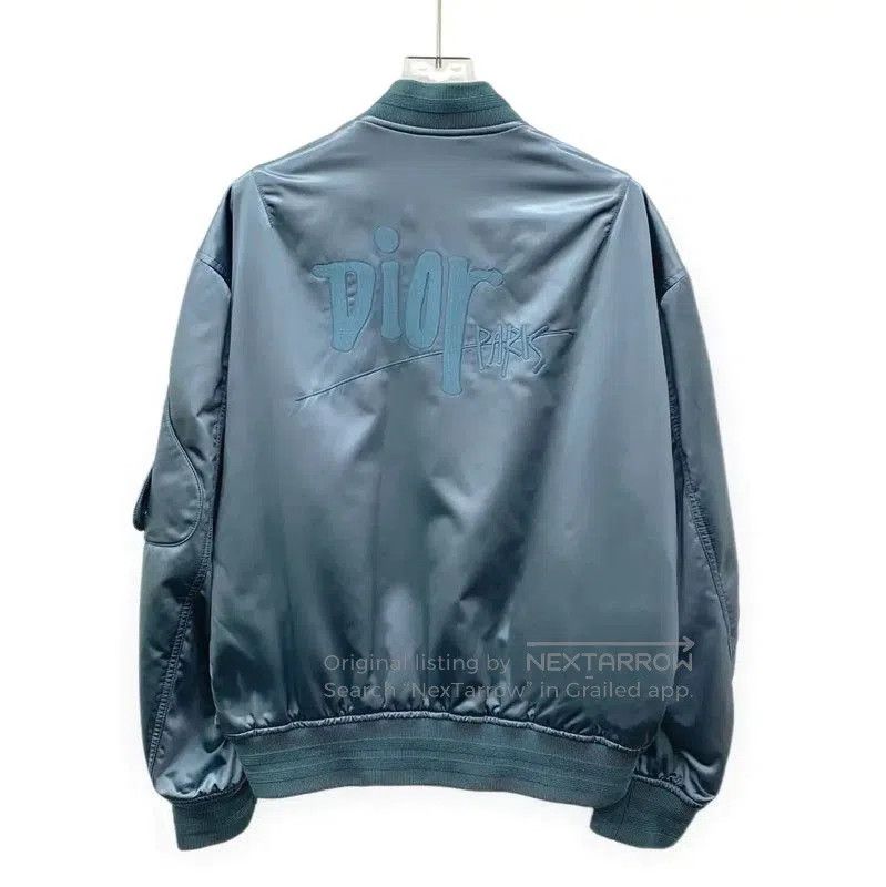 Dior Dior Men's Blue Nylon Bomber Jacket . Size US M / EU 48-50 / 2 - 1 Thumbnail