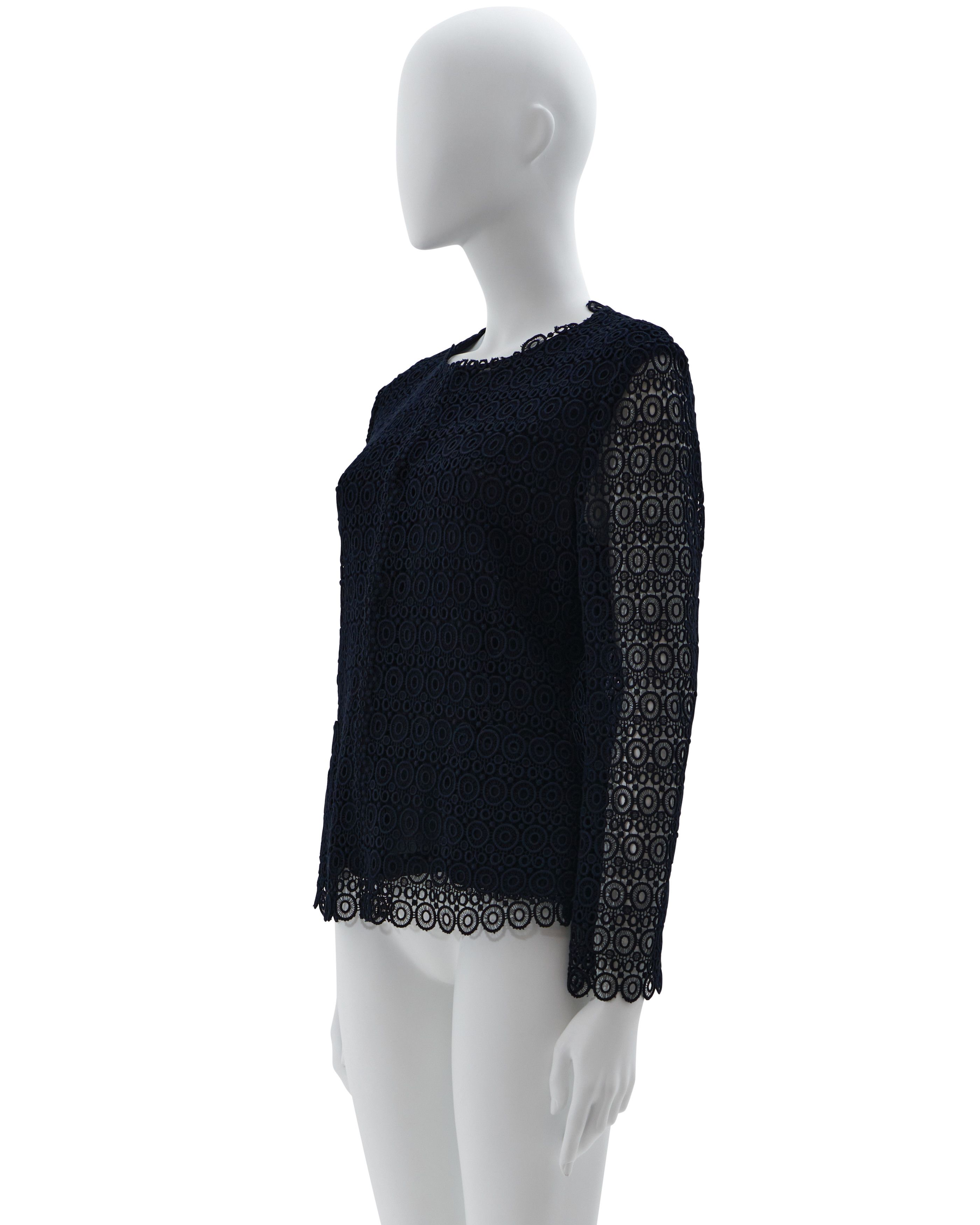 Comme des Garcons F/W 1990 Blue sangallo lace jacket Size S / US 4 / IT 40 - 2 Thumbnail