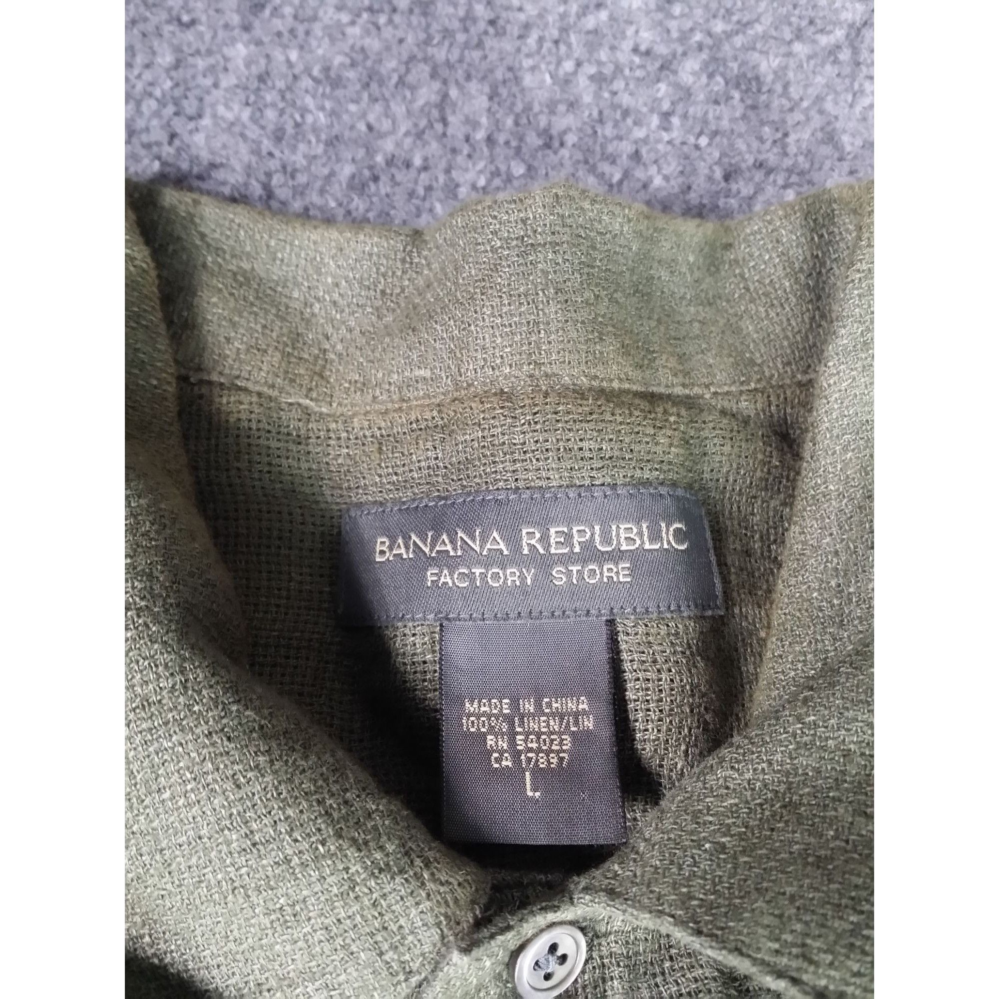 Banana Republic Banana Republic Linen Button Up Shirt Men Sz L Green Short S Size US L / EU 52-54 / 3 - 6 Thumbnail
