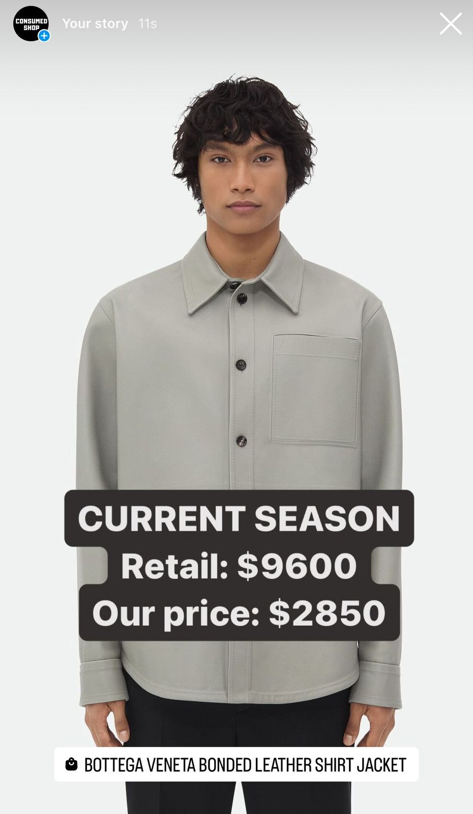 Bottega Veneta 💥$9.6 VALUE💥 Bonded Leather Shirt Jacket Size US S / EU 44-46 / 1 - 5 Thumbnail