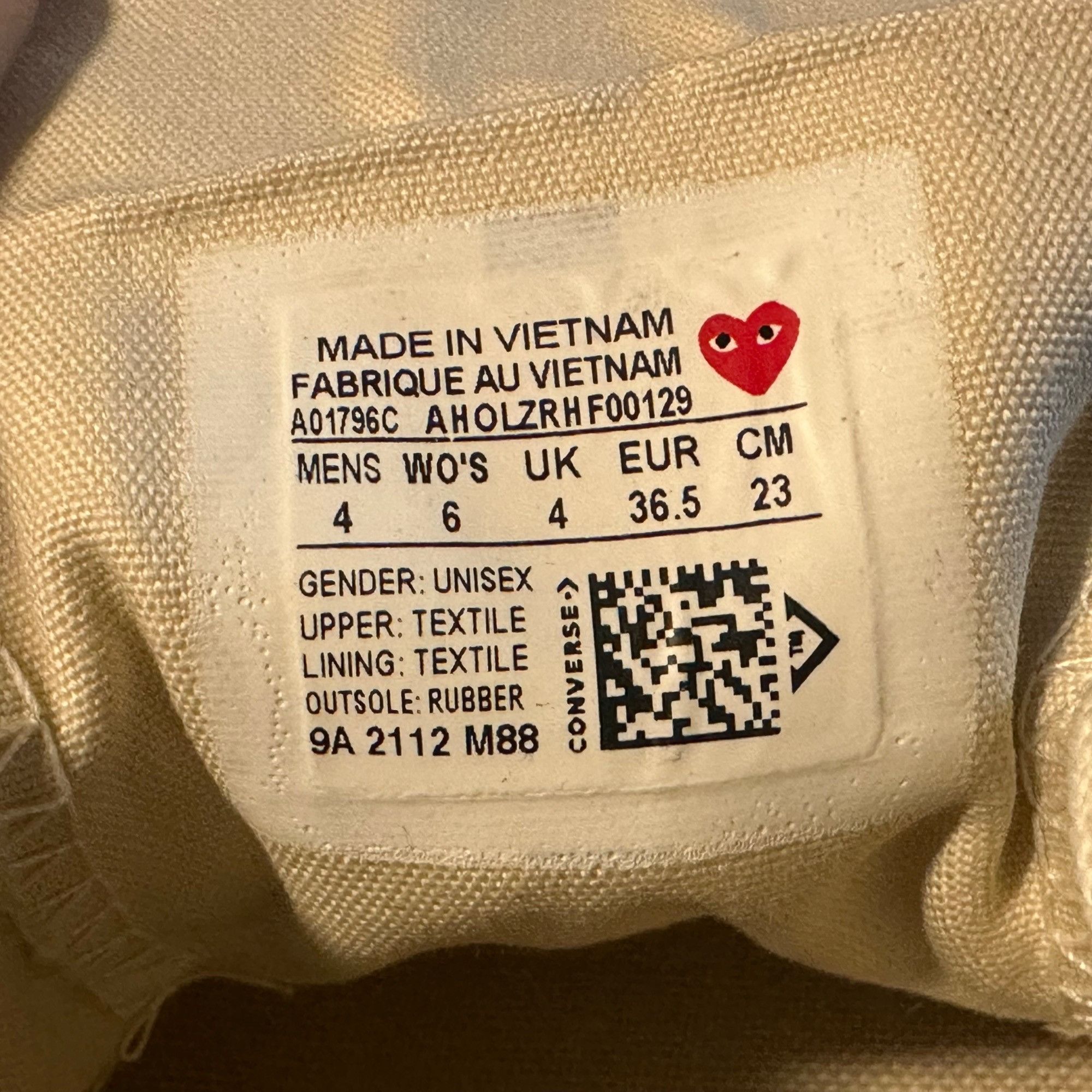 Converse ❤️CONVERSE Hearts Valentines Day Chuck Comme des Garcons Sz Size US 6 / IT 36 - 13 Thumbnail