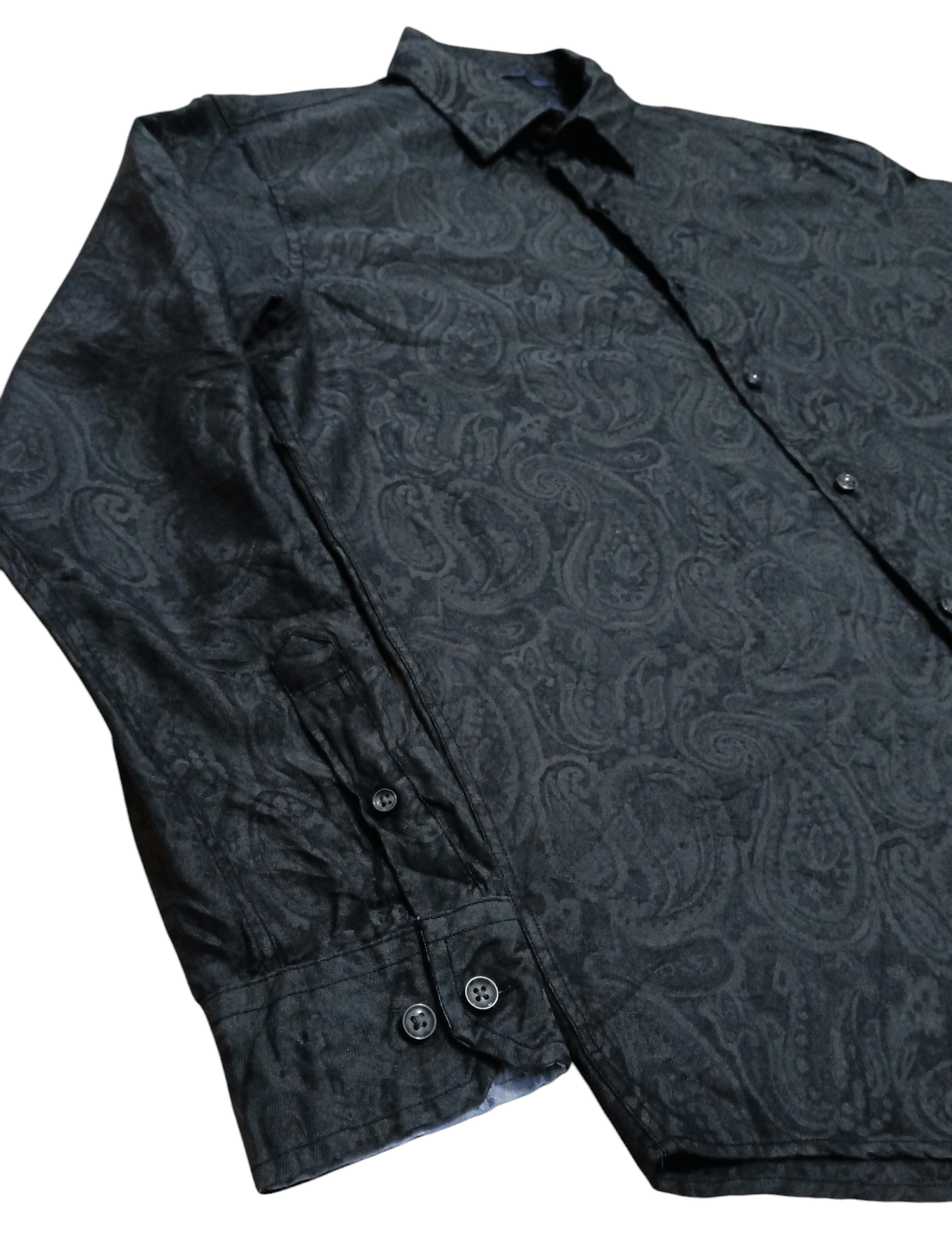 Japanese Brand × Tasso Elba TASSO ELBA BLACK PAISLEY BUTTON UP SHIRT Size US M / EU 48-50 / 2 - 3 Thumbnail
