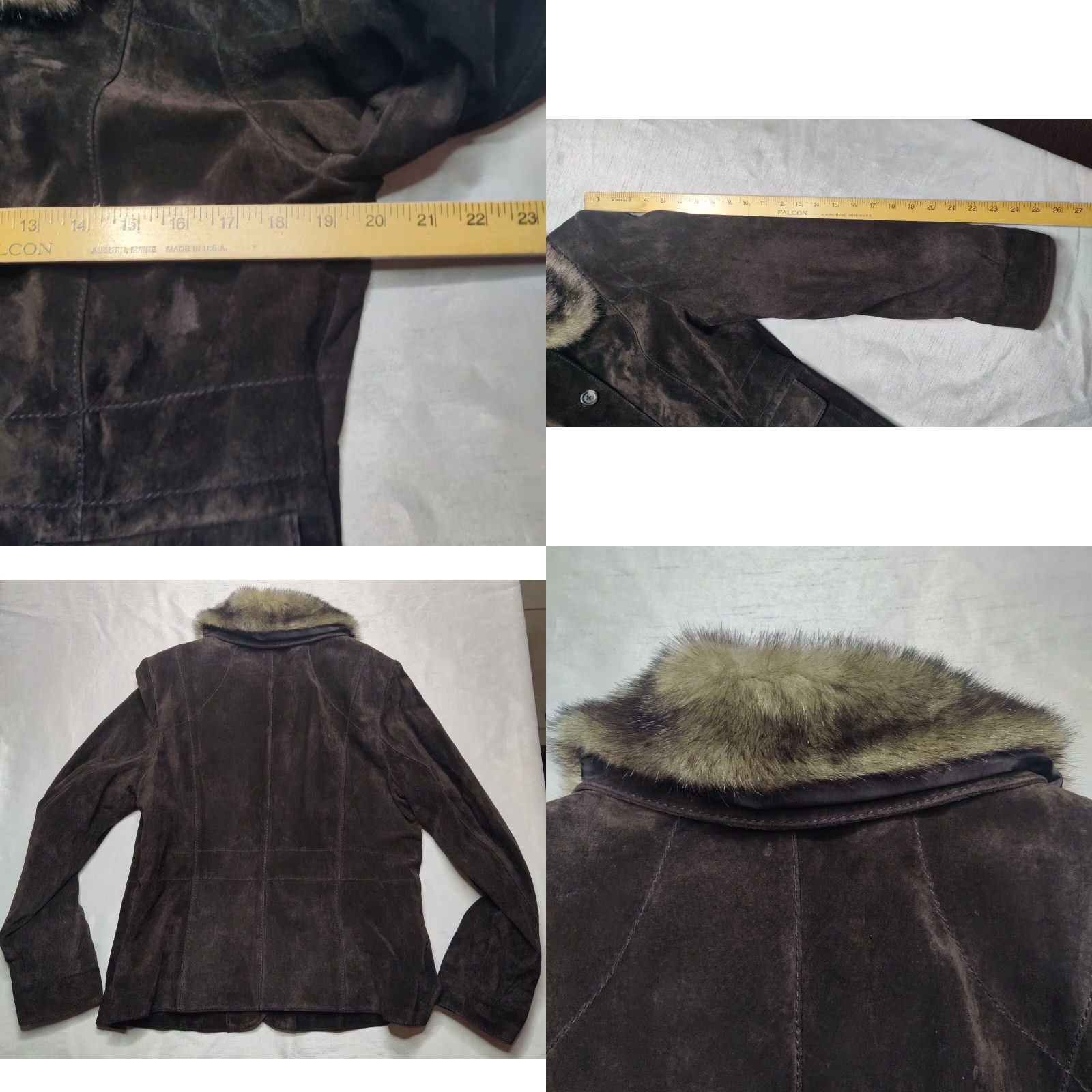 Alfani ALFANI Women Petites Large Brown Removable Fur Collar Leather Jacket EUC Jacket Womens Petites Brown Removable Fur Collar Leather Jacket ALFANI Size L / US 10 / IT 46 - 9 Thumbnail