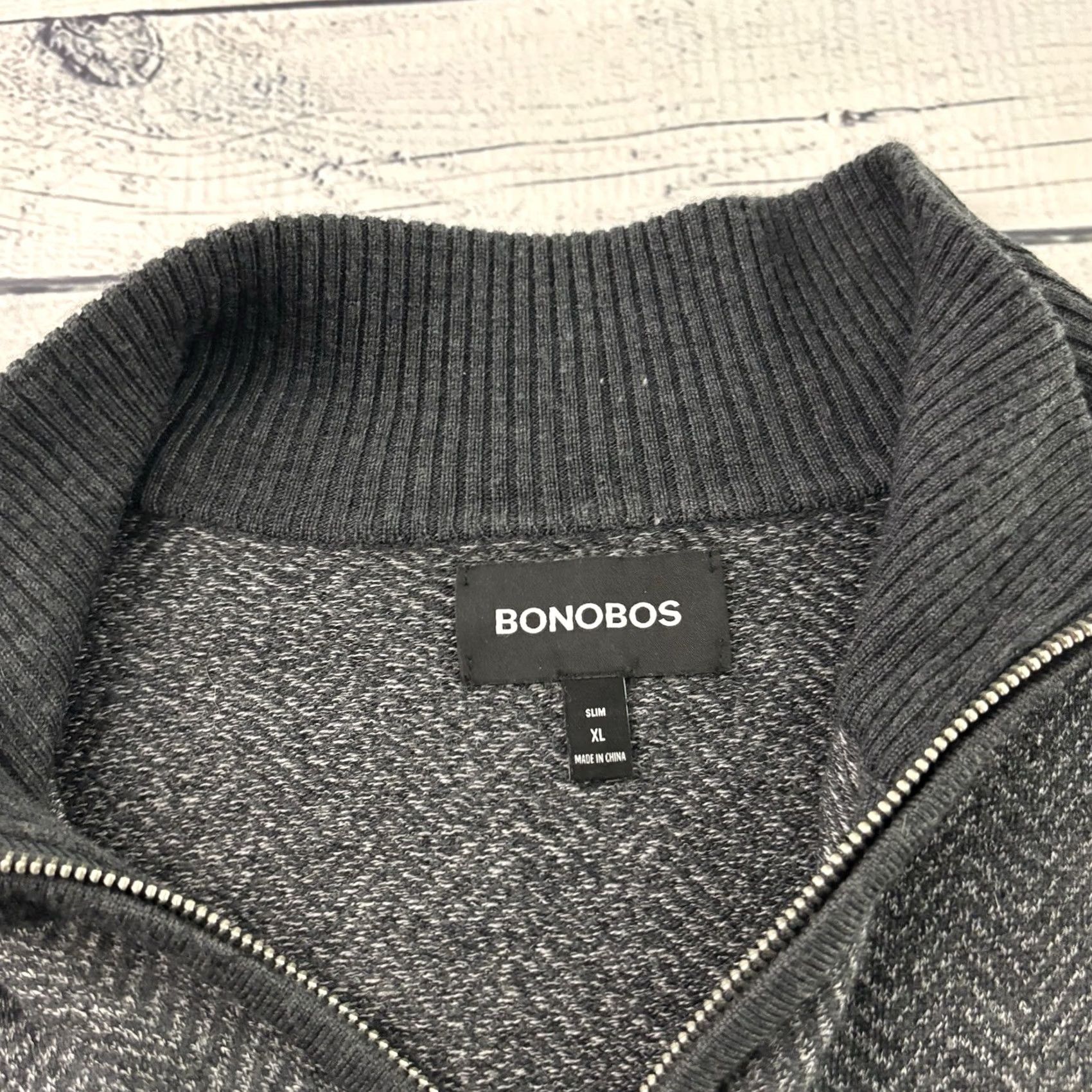 Bonobos Bonobos Slim Merino Wool 1/4 Zip Pullover Sweater Men's XL Gray Shirt Size US XL / EU 56 / 4 - 4 Thumbnail