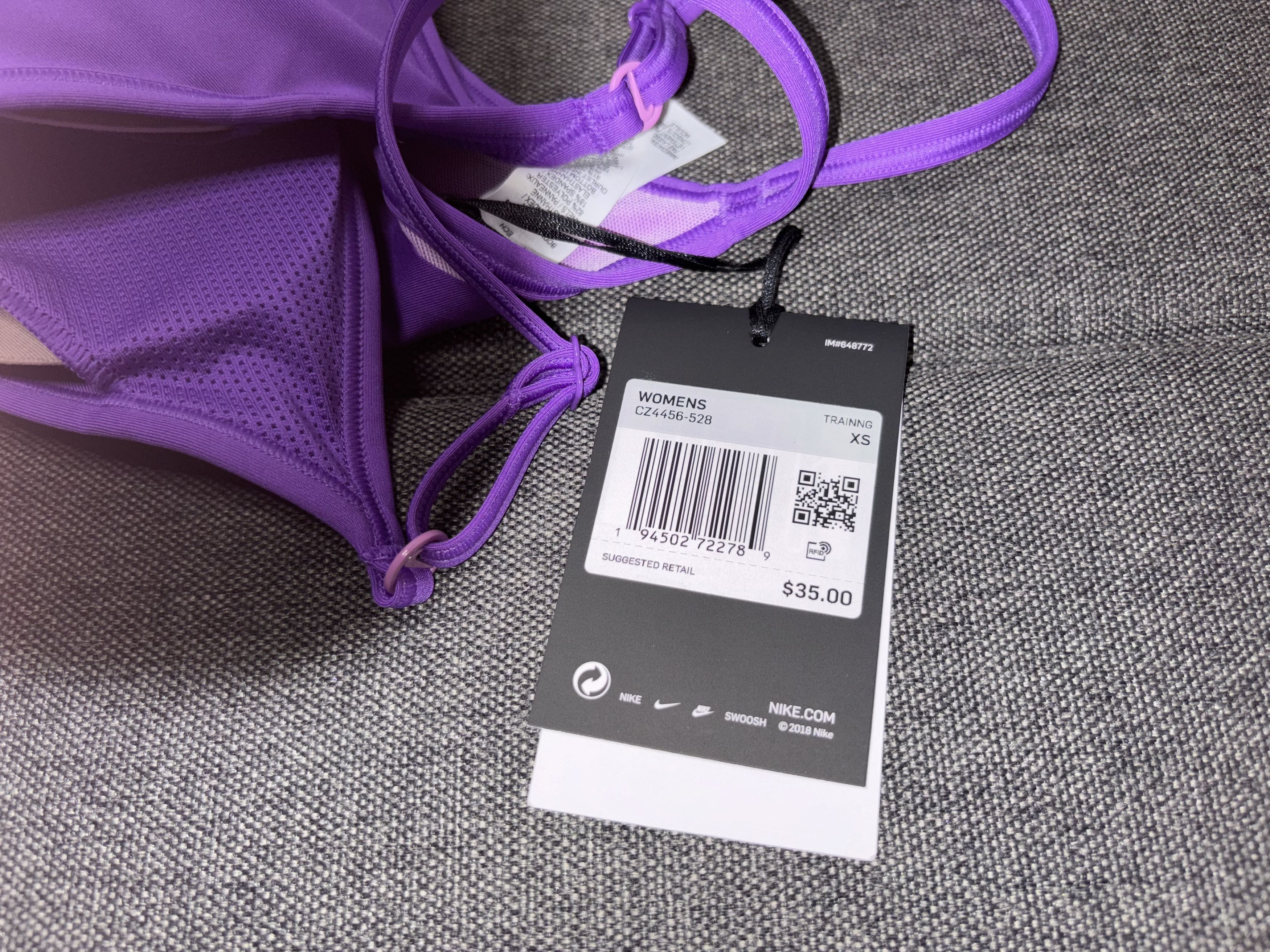 Nike Nike Indy Bra and Dri-Fit Shorts Set Purple Size XS Size 22" - 20 Thumbnail