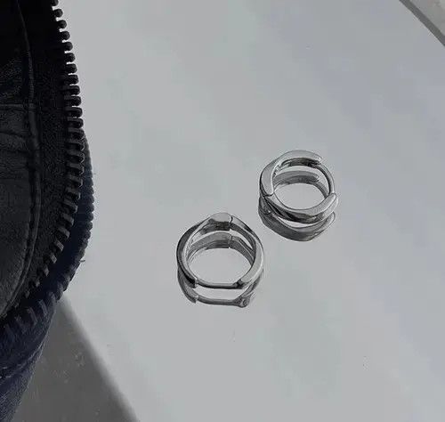 Sterling Silver Vintage hoop earrings Size ONE SIZE - 3 Thumbnail