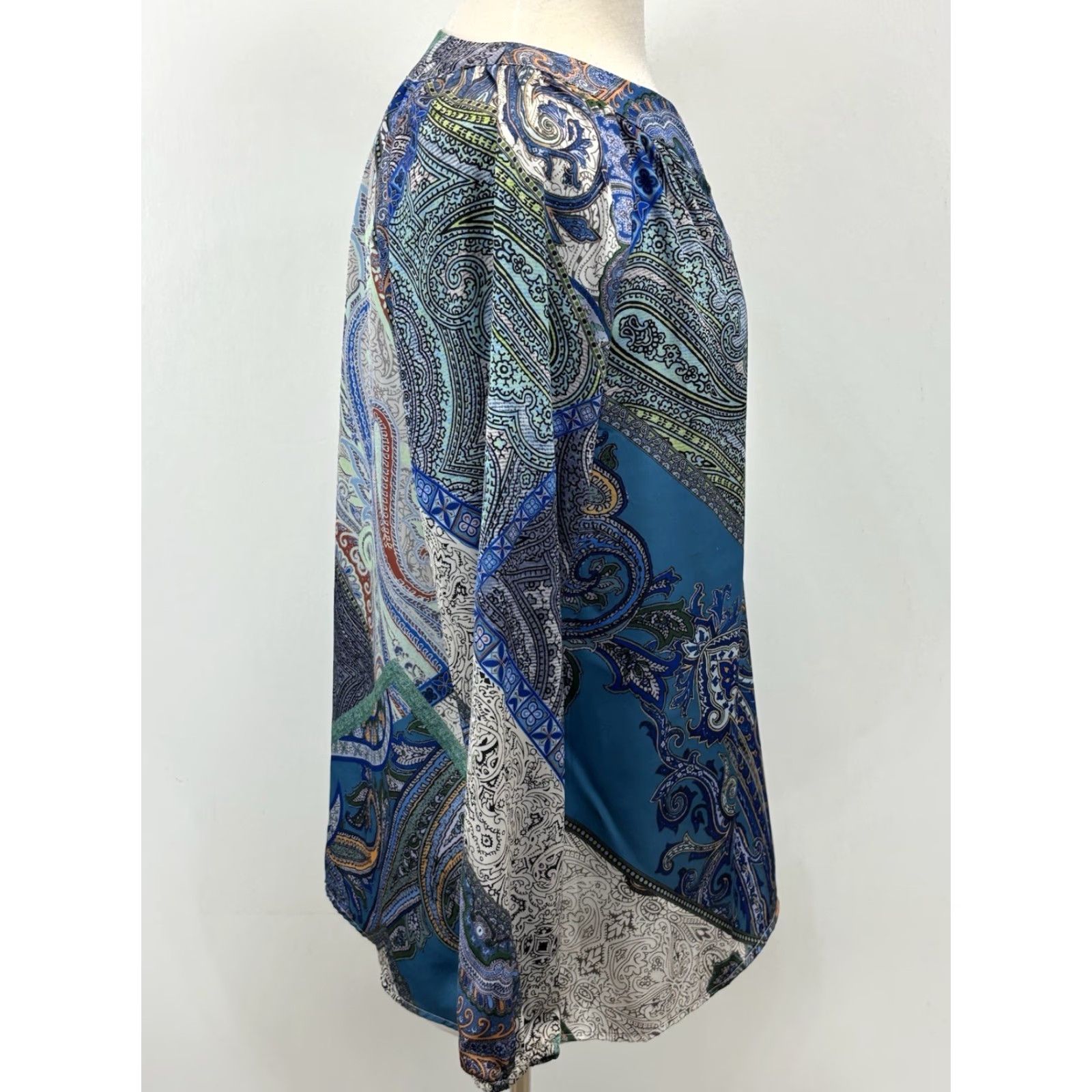 Vintage Chicos Paisley Patchwork Popover Tunic Top Shirt Sz 1 US Medium Women’s Blue Size M / US 6-8 / IT 42-44 - 4 Thumbnail