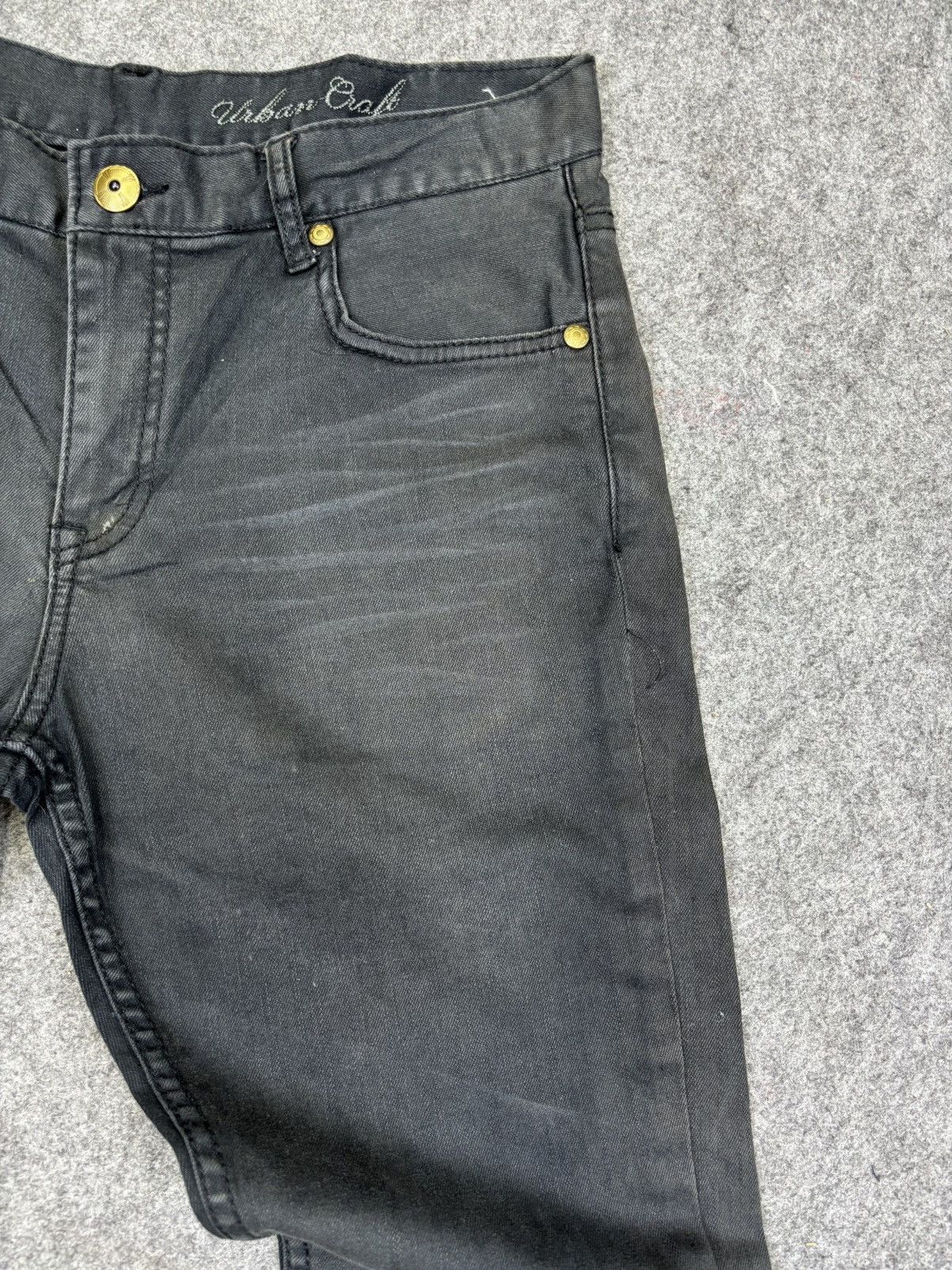 Japanese Brand 💥Flare💥 Urban Craft Black Wash Minimalist Denim F828 Size US 33 - 4 Thumbnail