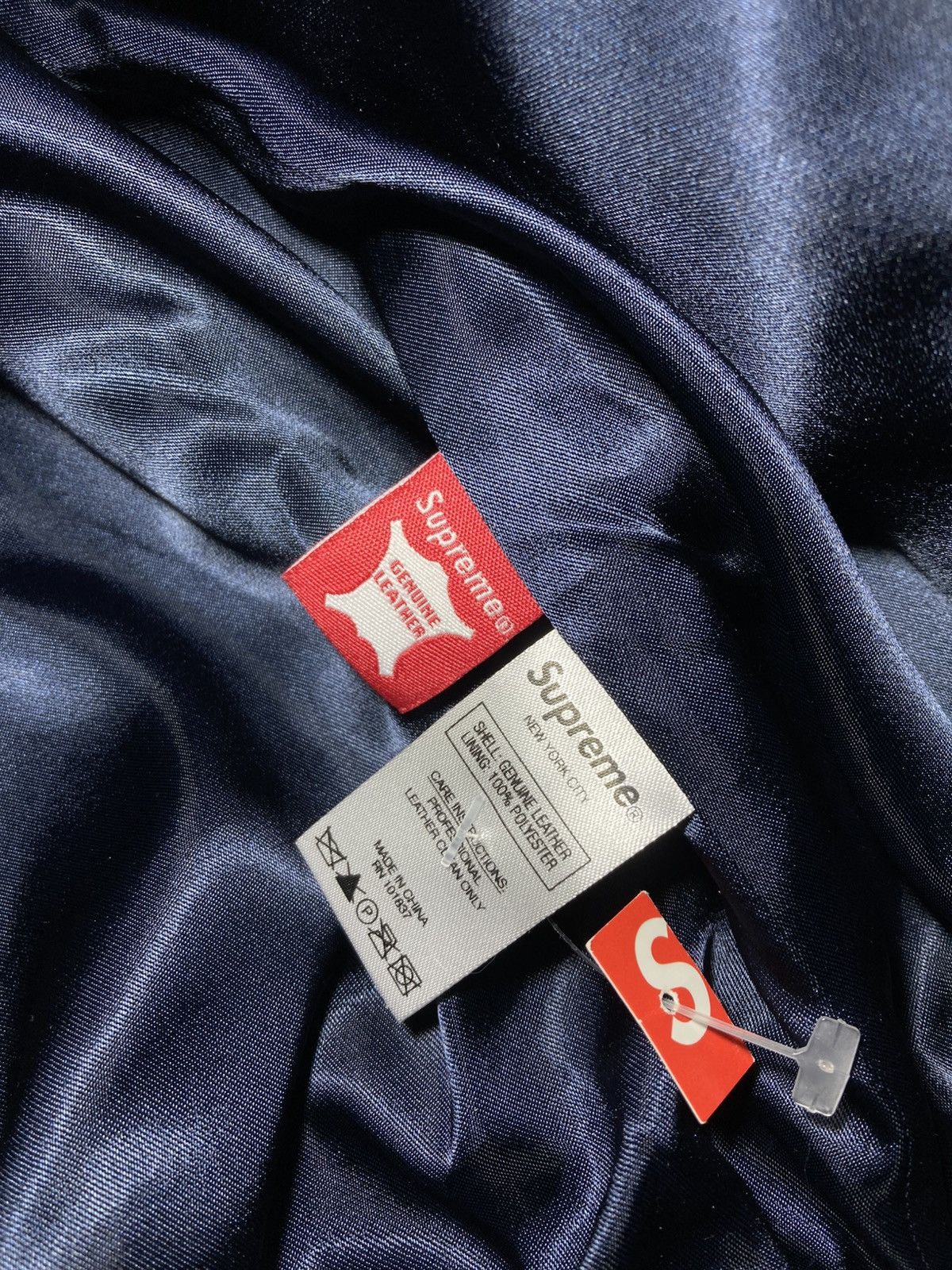 Supreme New SS18 Supreme Studded Arc Logo Leather Jacket Blue 2018 Size US S / EU 44-46 / 1 - 5 Thumbnail