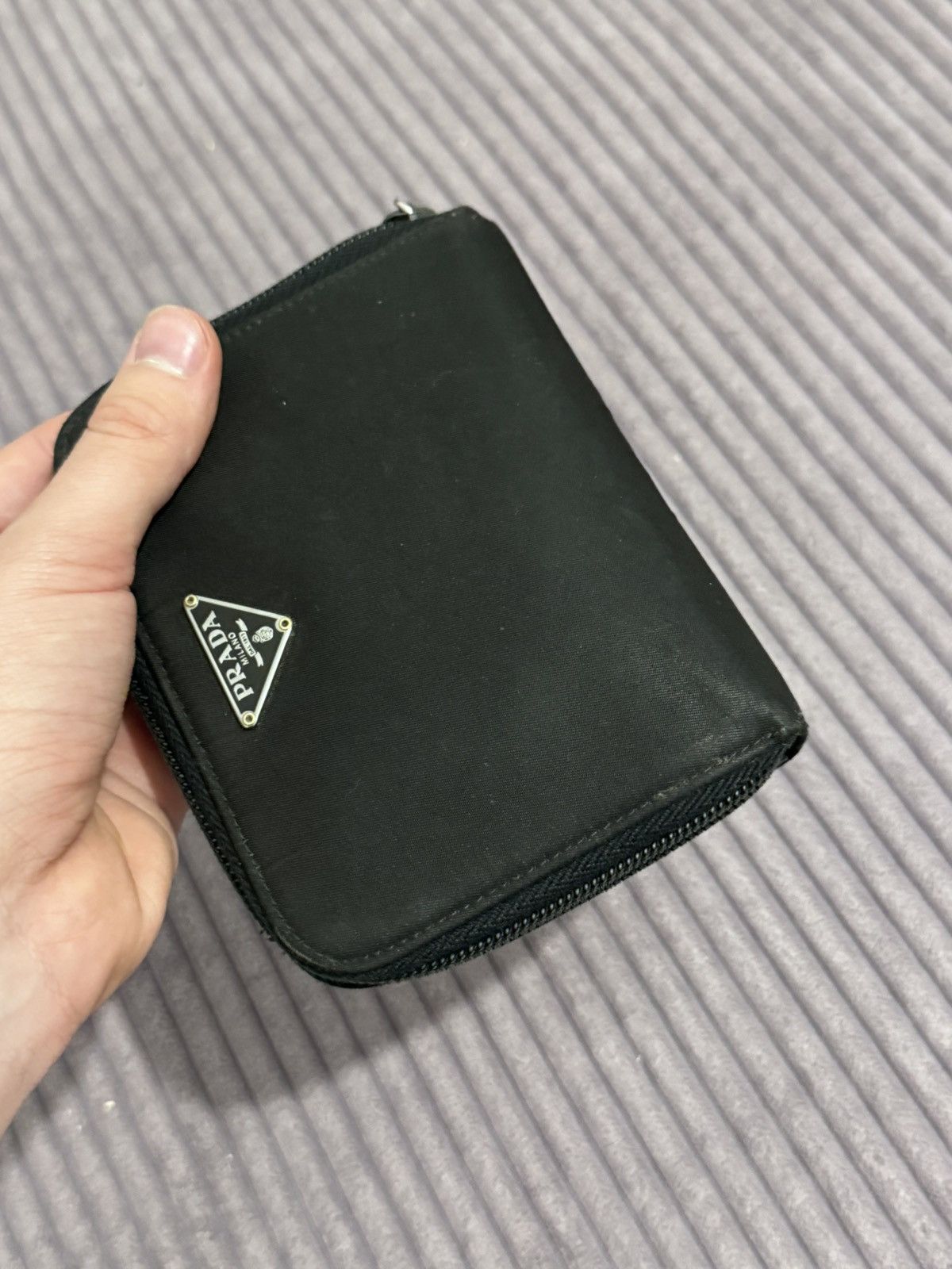 Prada Vintage Prada Nylon Big Wallet Black Logo Hype Designer Size ONE SIZE - 4 Thumbnail