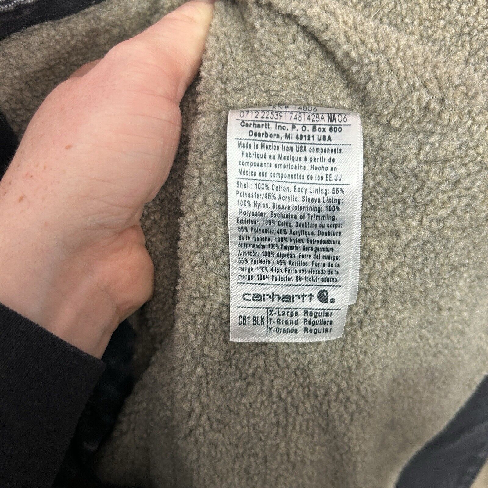 Carhartt Vintage Carhartt Sherpa-Lined Ridge Coat “Black” C61 BLK Size US XL / EU 56 / 4 - 8 Thumbnail