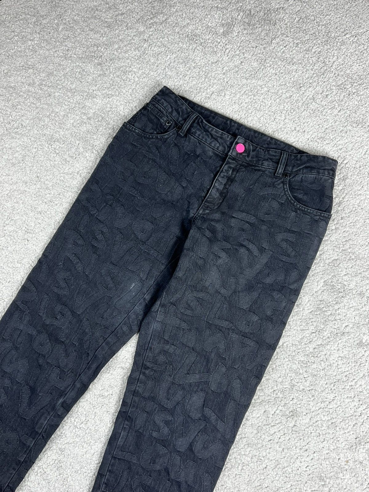 Louis Vuitton Louis Vuitton Stephen Sprouse Black Graffiti Logo Jeans Size 28" / US 6 / IT 42 - 2 Thumbnail