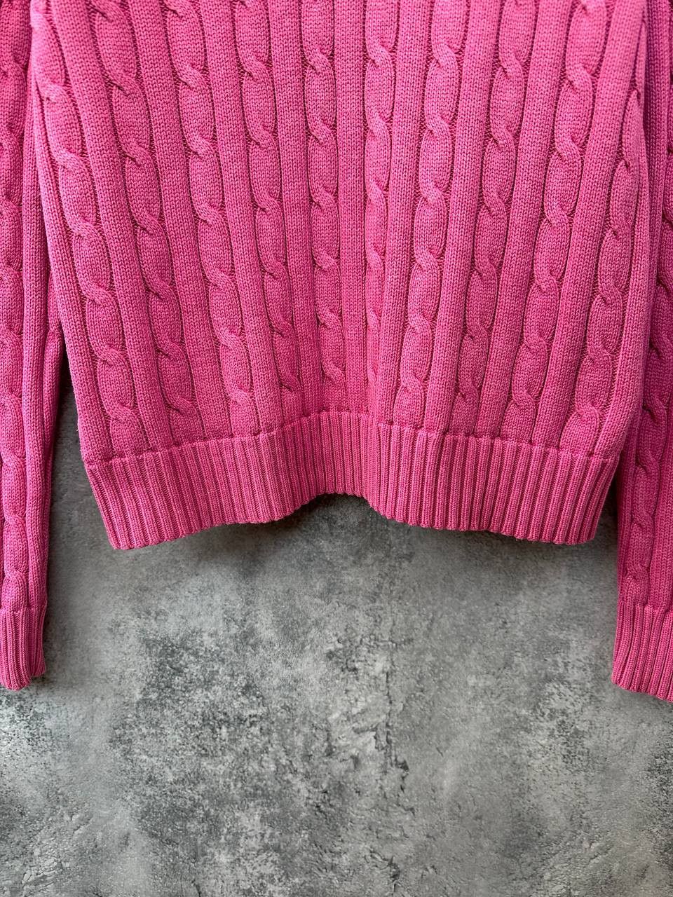 Polo Ralph Lauren Cable Knit V-Neck Sweater Pink Pullover