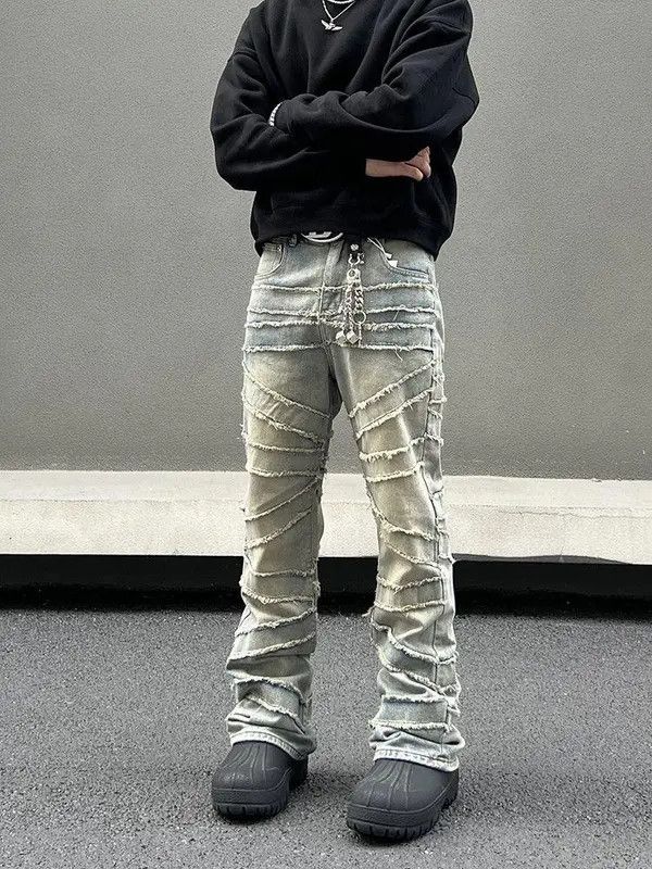 VIBE Embroidery Stacked Flare Denim Jeans Size US 34 / EU 50 - 1 Thumbnail