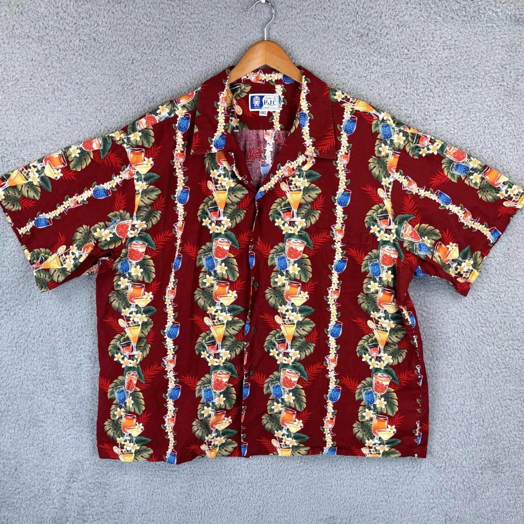 Vintage VINTAGE RJC Hawaiian Shirt Mens 4XL Red Cotton Drink Glass All Over Print Made USA Shirt Size US XXL / EU 58 / 5 - 2 Thumbnail