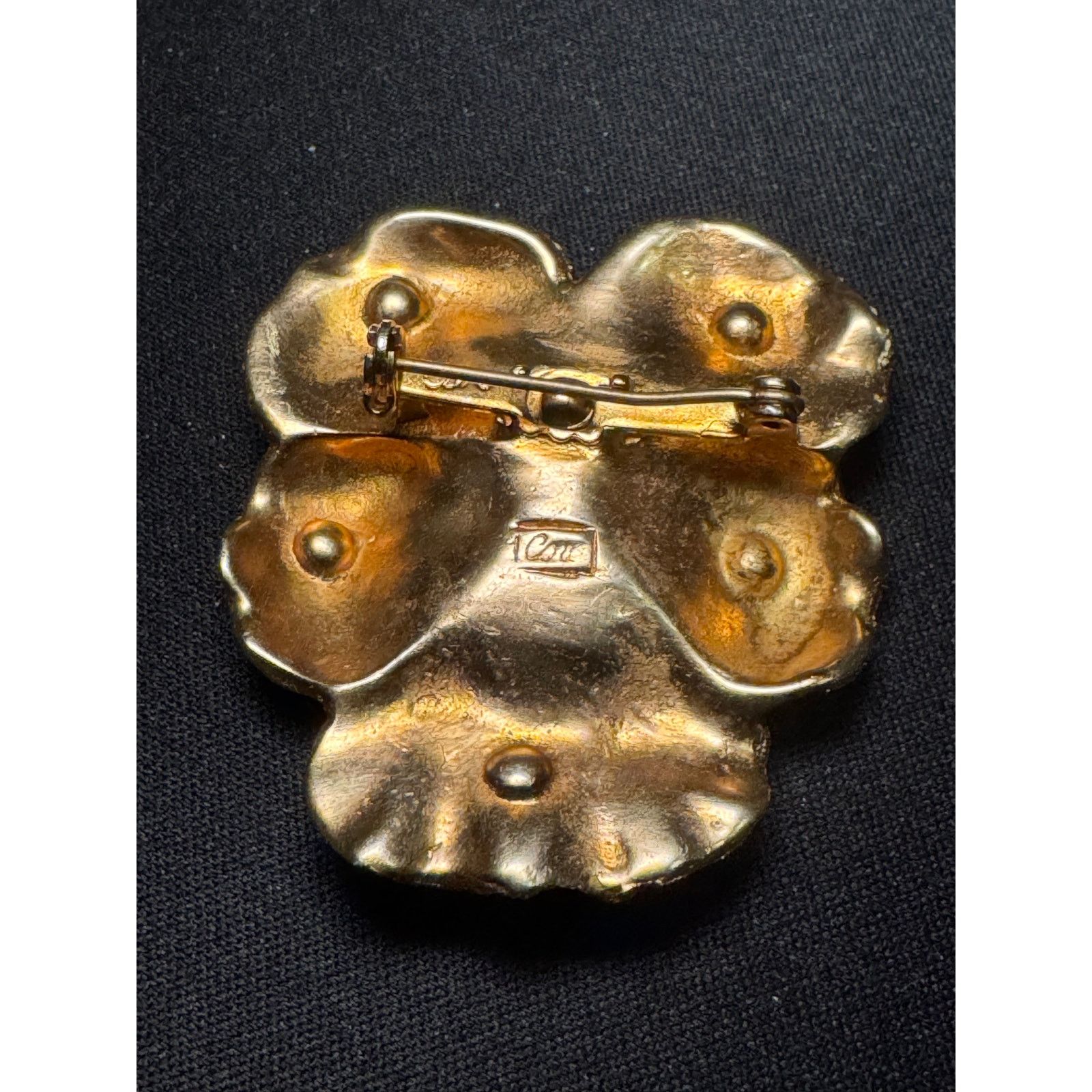 Other Vintage Large Pansy Coro Brooch with Rhinestones Size ONE SIZE - 3 Thumbnail