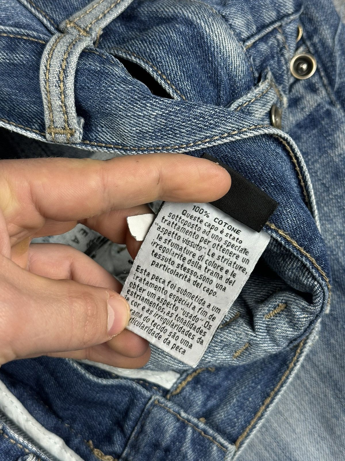 Japanese Brand Distressed denim straight fit pants Size US 34 / EU 50 - 10 Thumbnail