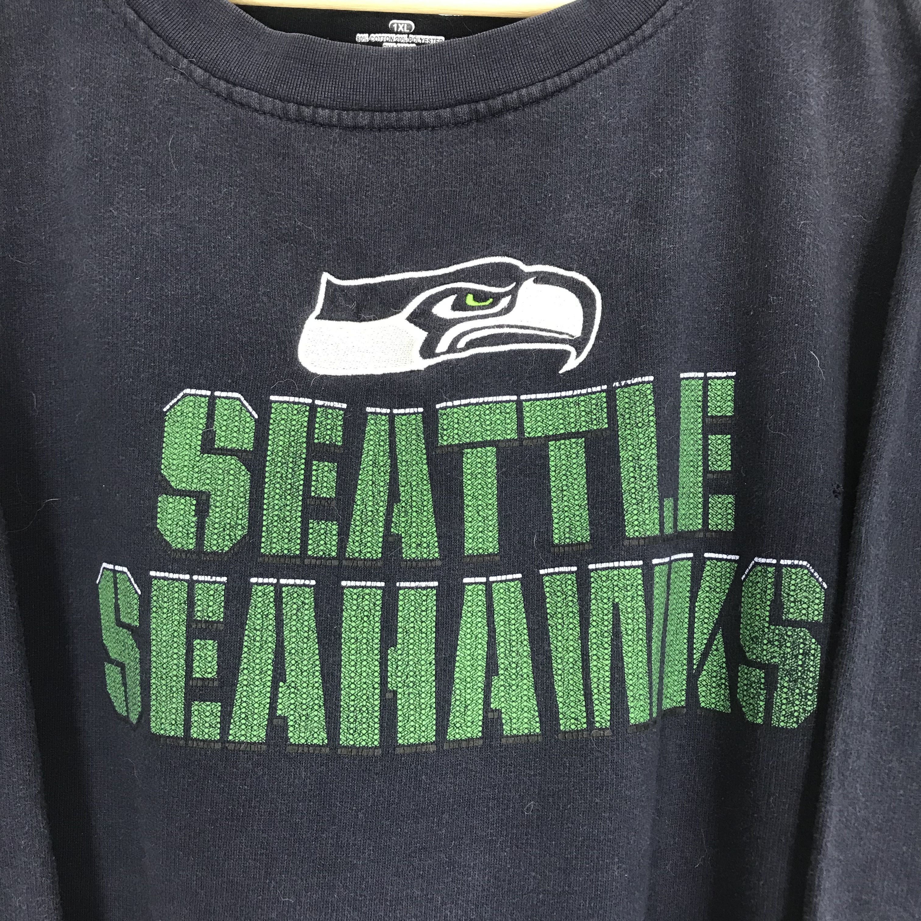 NFL Vintage Seahawks Crewneck, Seahawks Sweatshirt - 65 Size US XXL / EU 58 / 5 - 3 Thumbnail