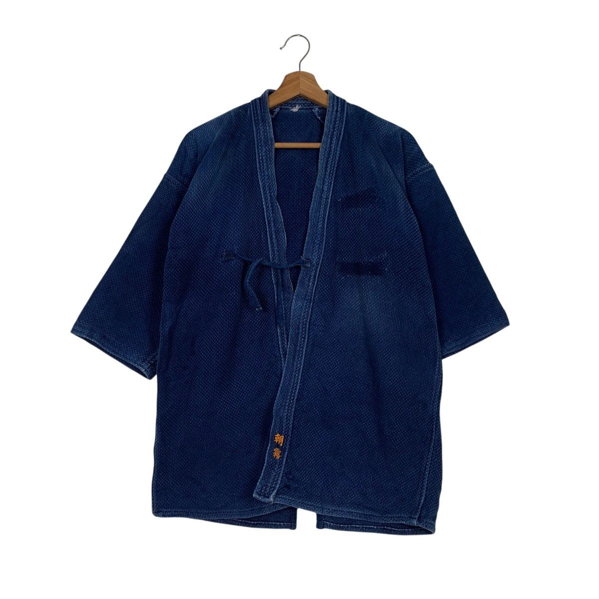 Vintage Indigo Sashiko Thick Weave Kimono Hanten Jacket #3566-C163 Size US M / EU 48-50 / 2 - 1 Thumbnail