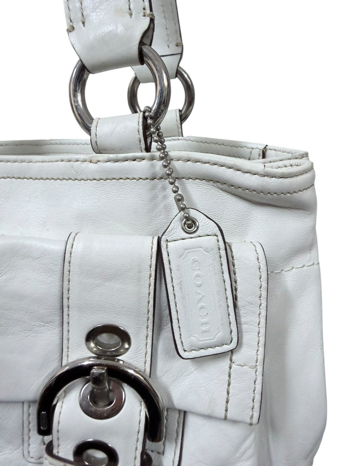Coach Coach Hamilton Hobo Leather White Bag Size ONE SIZE - 10 Thumbnail