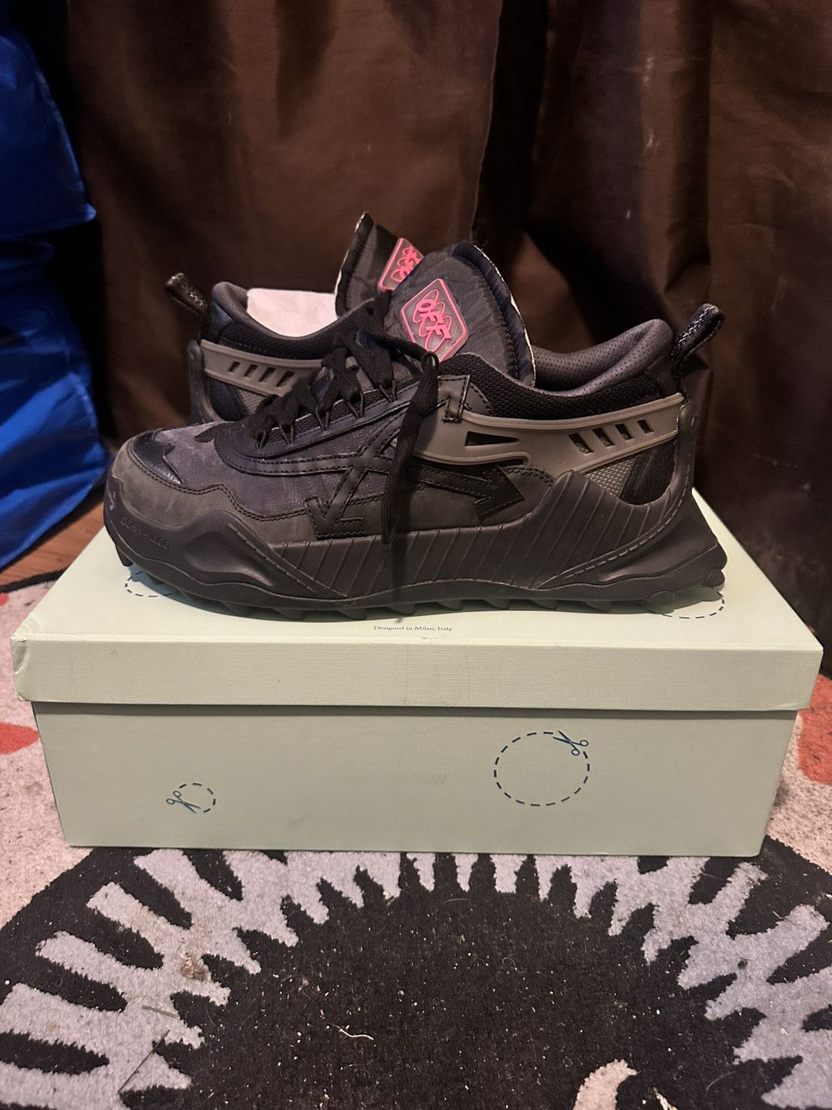 Off-White Off White ODSY-1000 Black Gray Fuchsia Size 13 Size US 13 / EU 46 - 2 Thumbnail